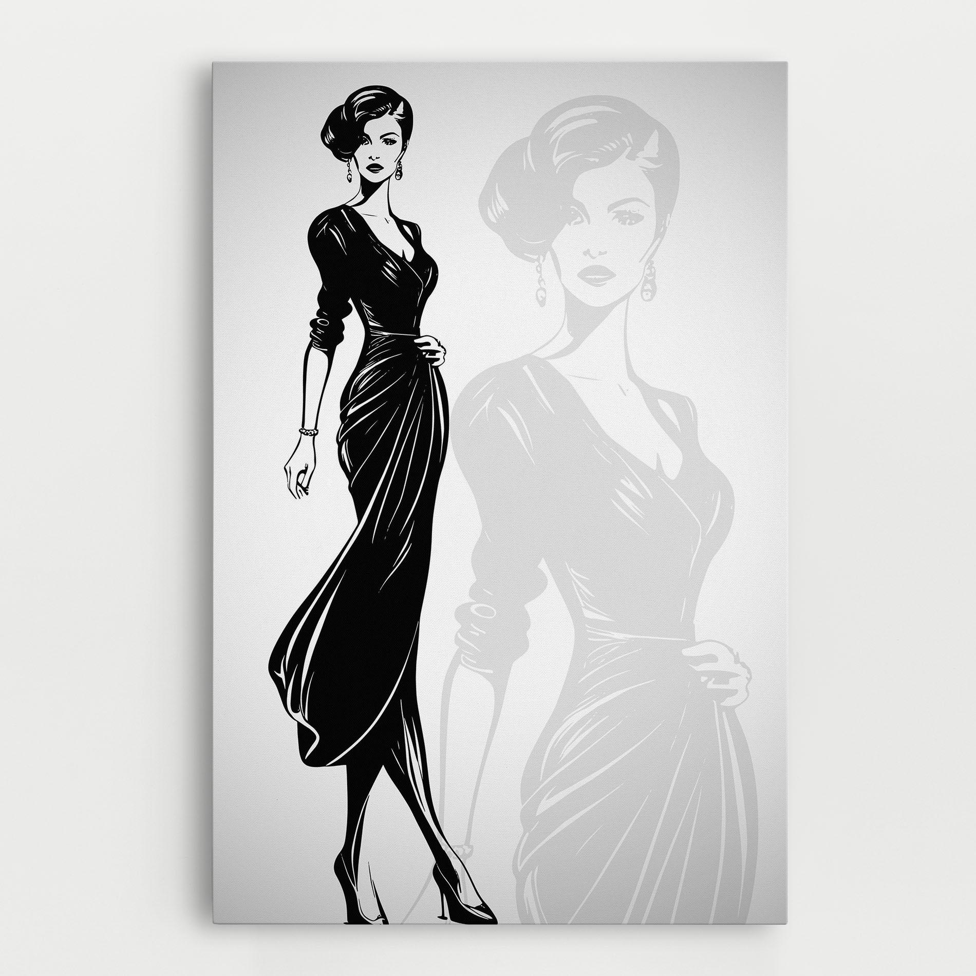 Leinwandbild Lady Shilouette mockup 0