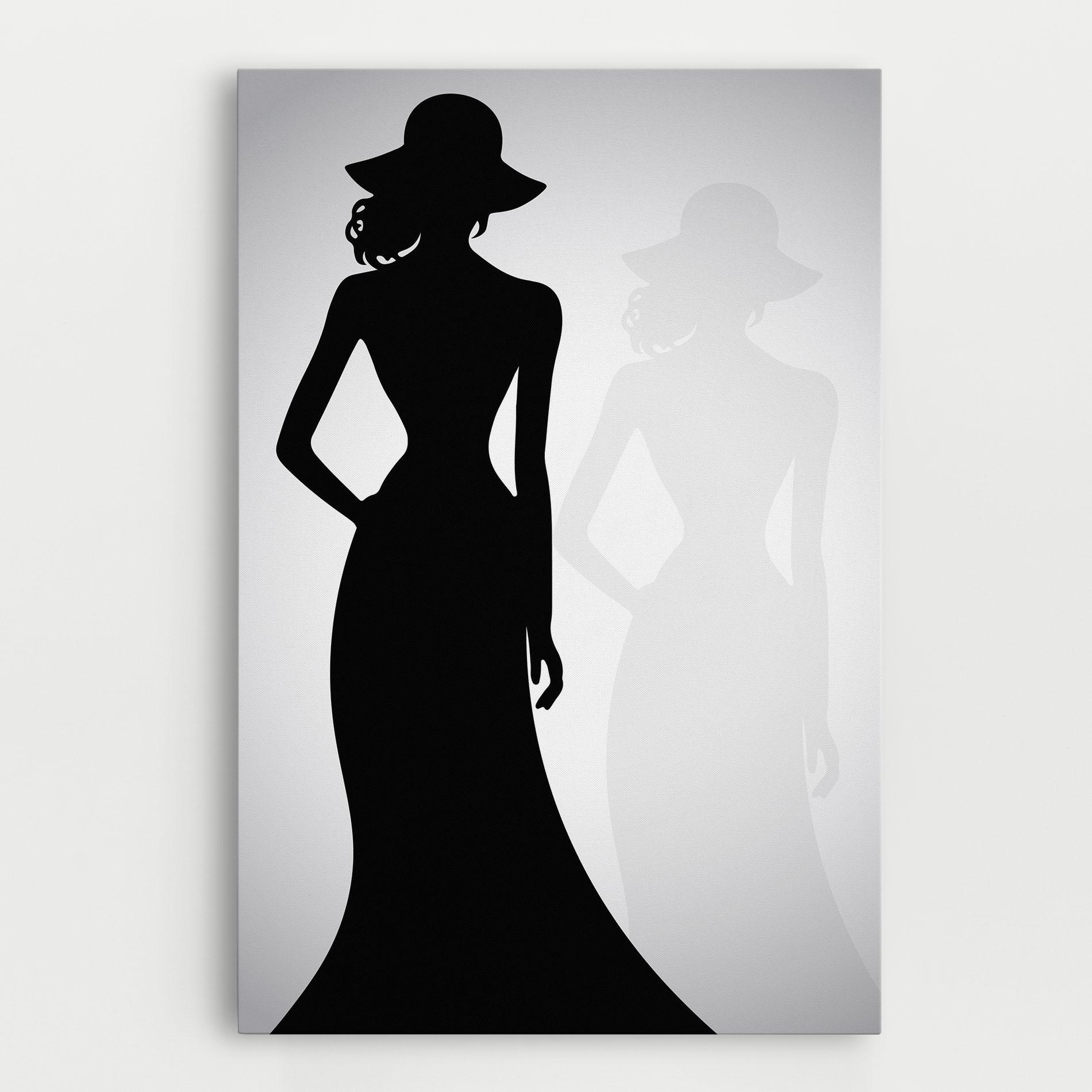 Leinwandbild Silhouette Lady mockup 0