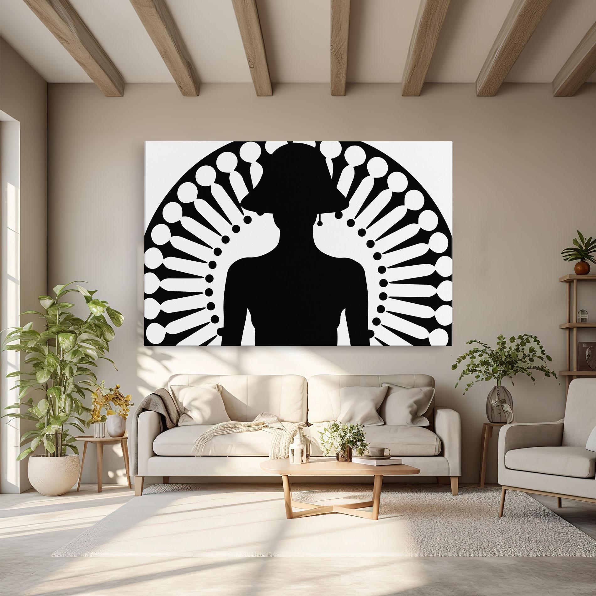 Leinwandbild Black Shilouette Lady mockup 6