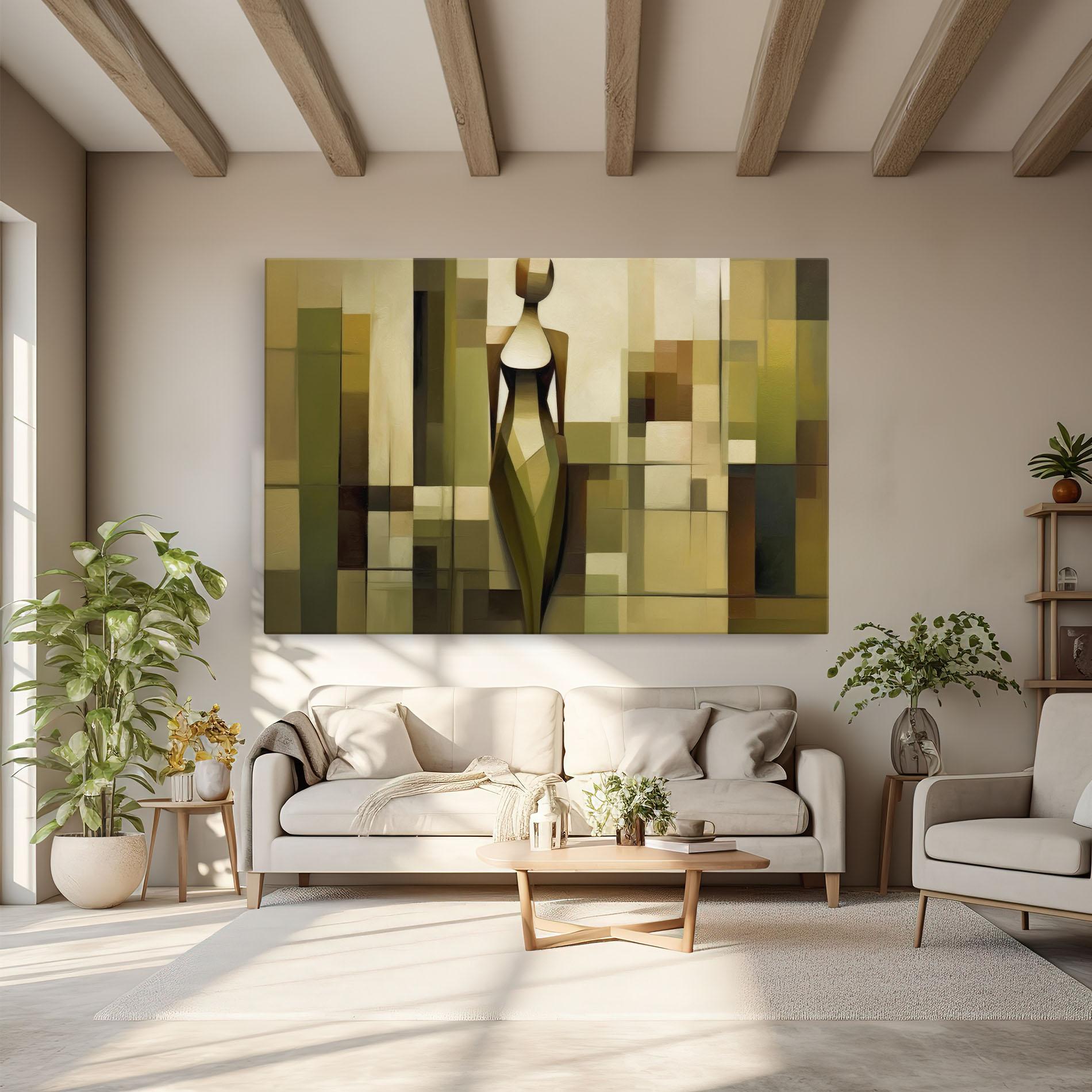 Leinwandbild Olive Green Shilouete mockup 6