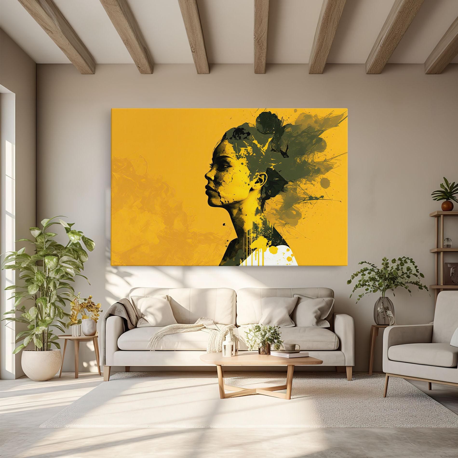 Leinwandbild Thinking Yellow mockup 6