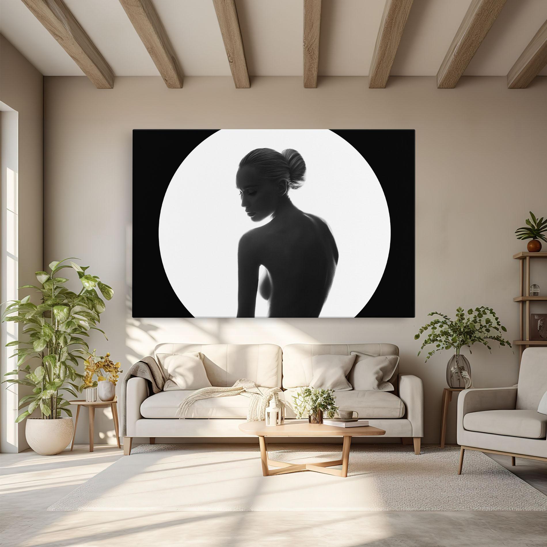 Leinwandbild Woman Body Circle mockup 6