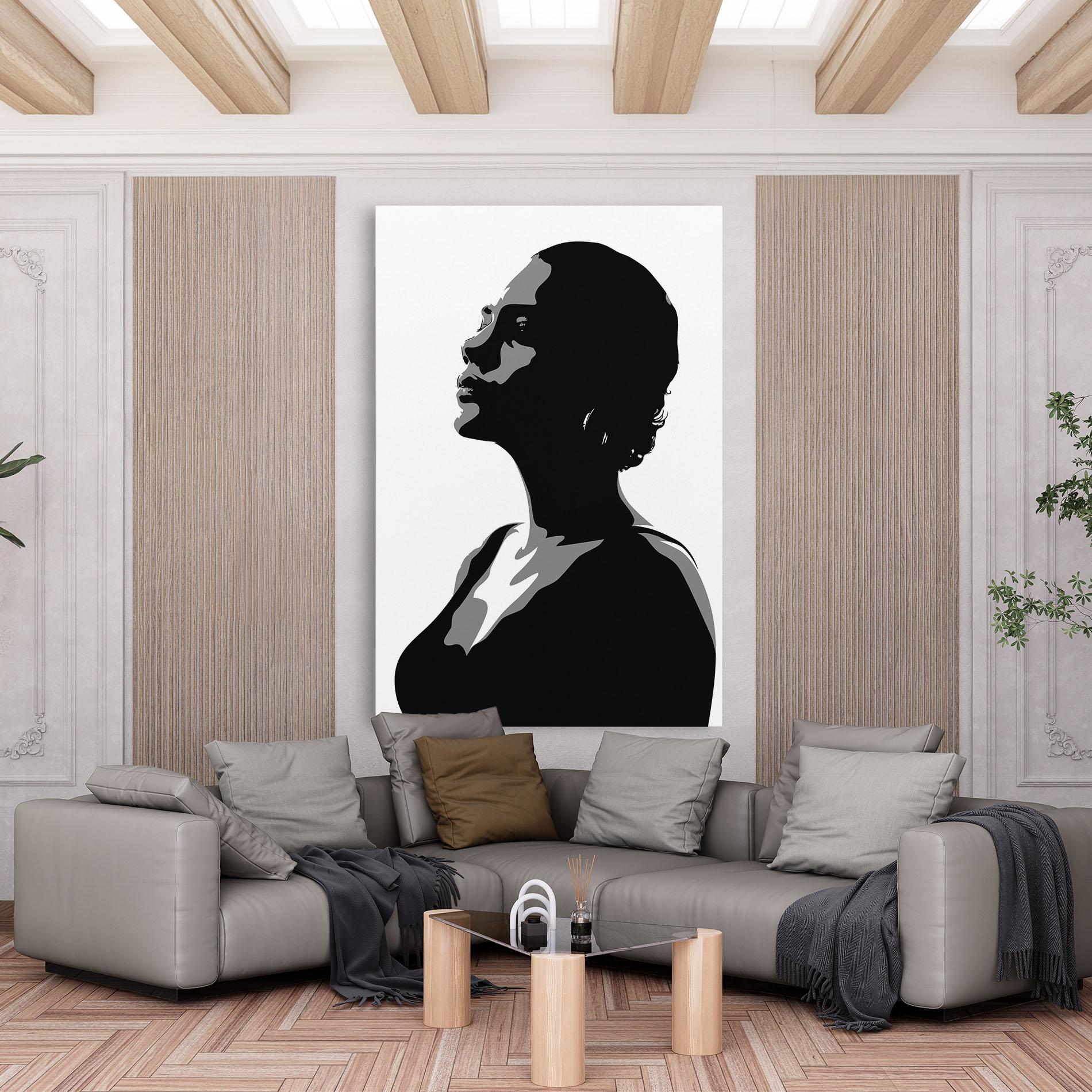 Leinwandbild Black Woman Shilouette mockup 6
