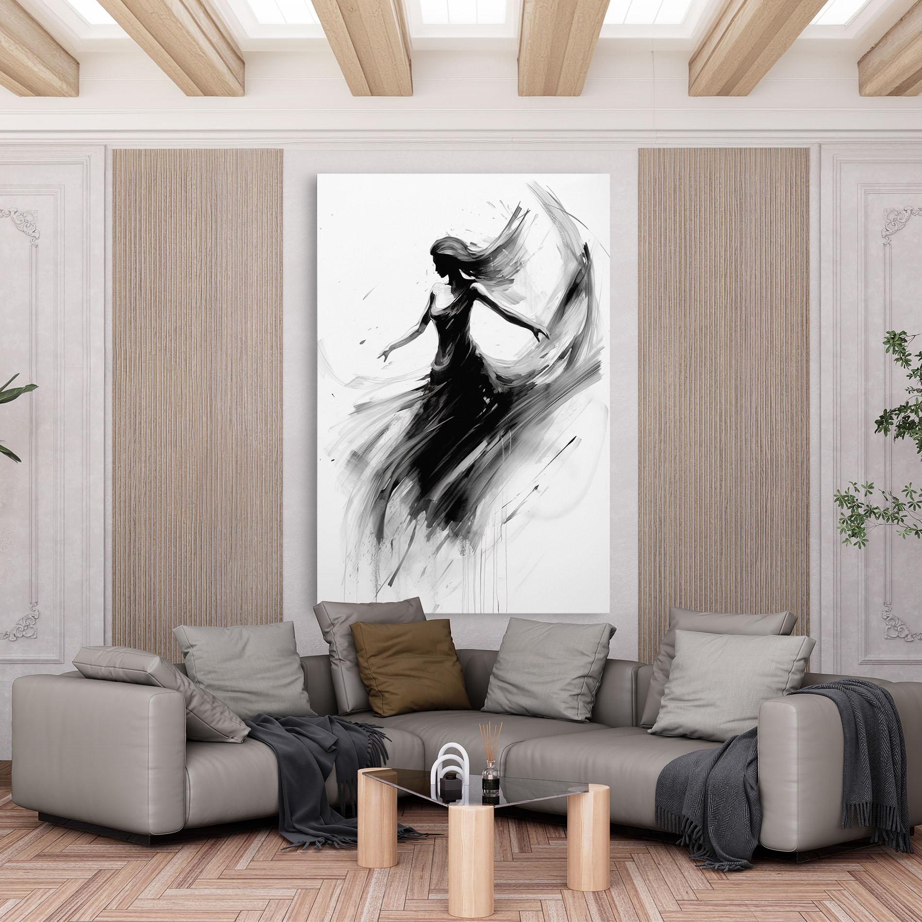 Leinwandbild Dancing Woman Drawn mockup 6