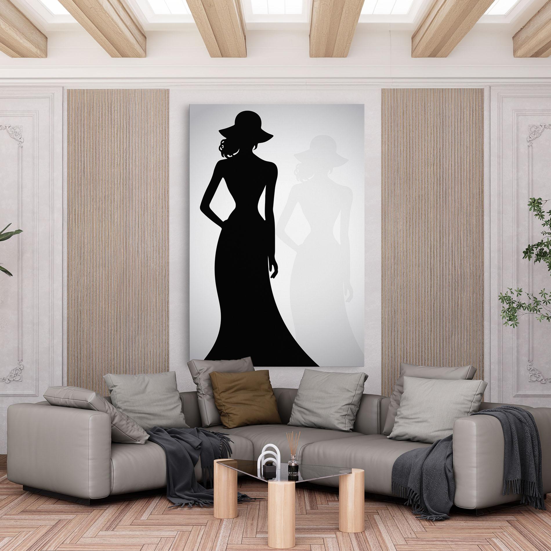 Leinwandbild Silhouette Lady mockup 6