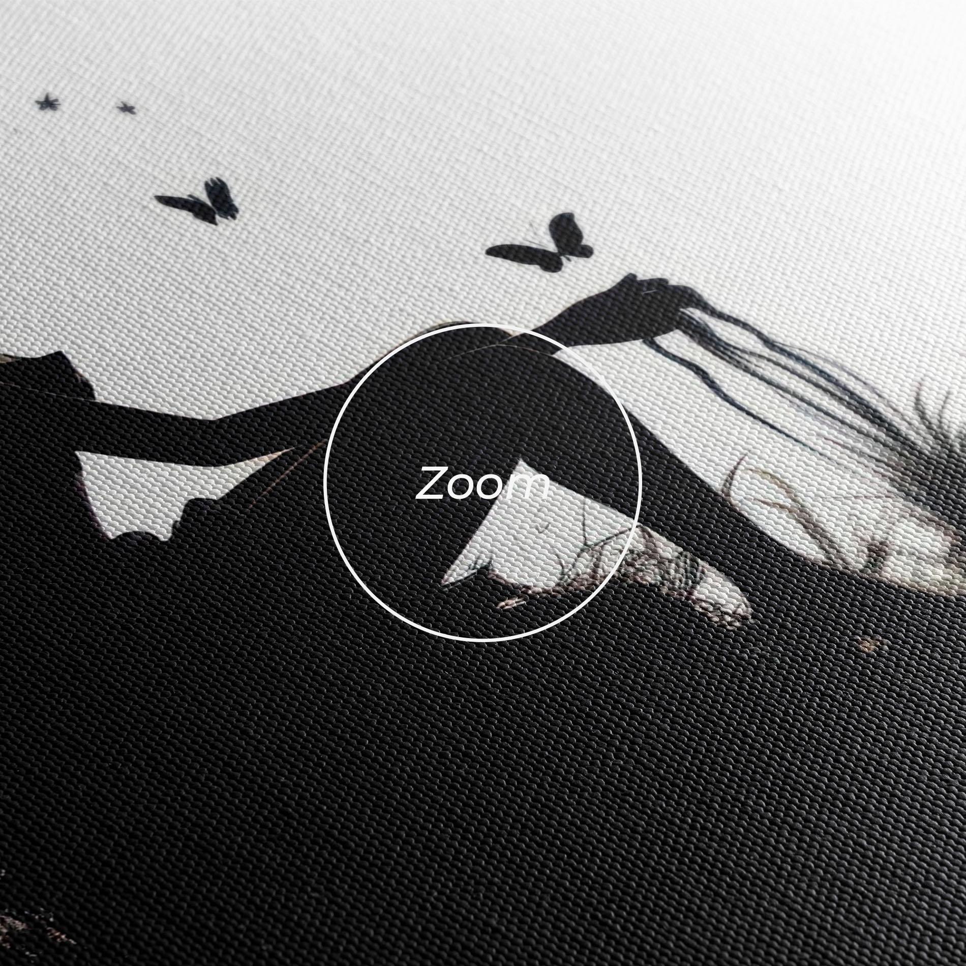 Leinwandbild Butterfly Woman Shilouette mockup 3