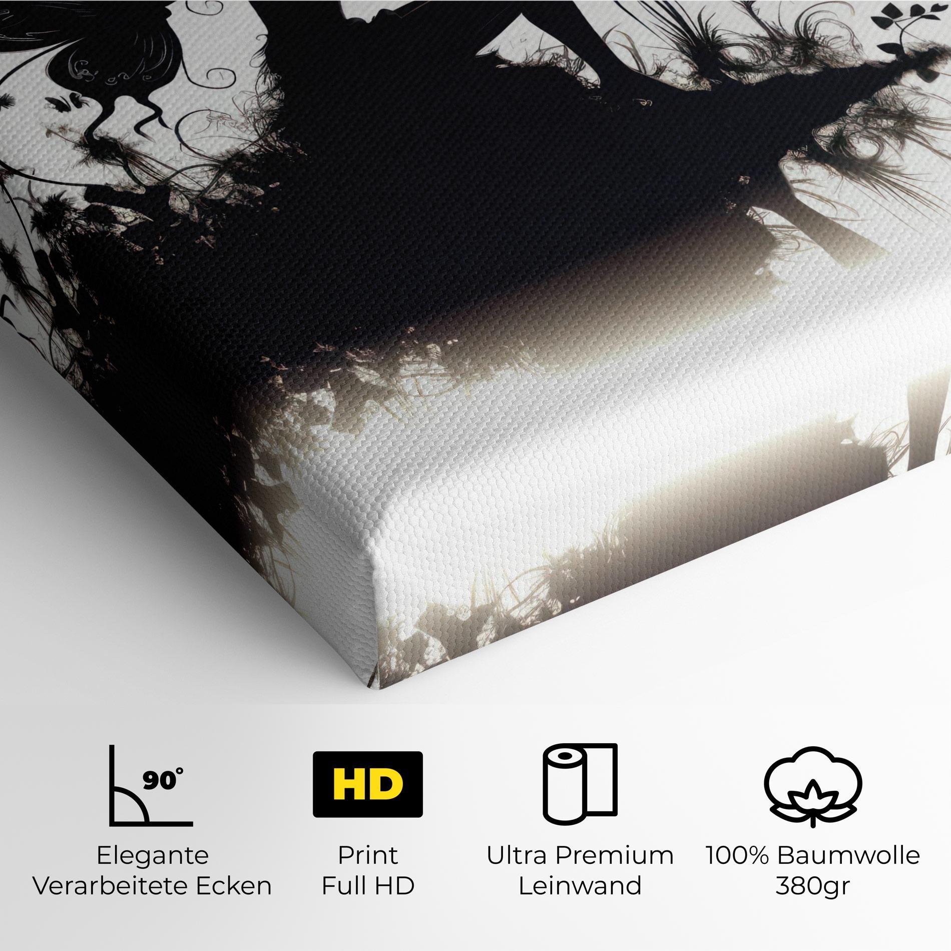 Leinwandbild Butterfly Woman Shilouette mockup 4