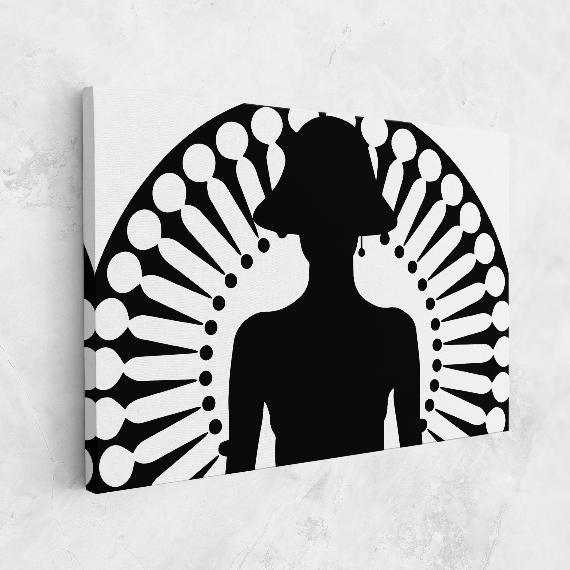 Leinwandbild Black Shilouette Lady mockup 1