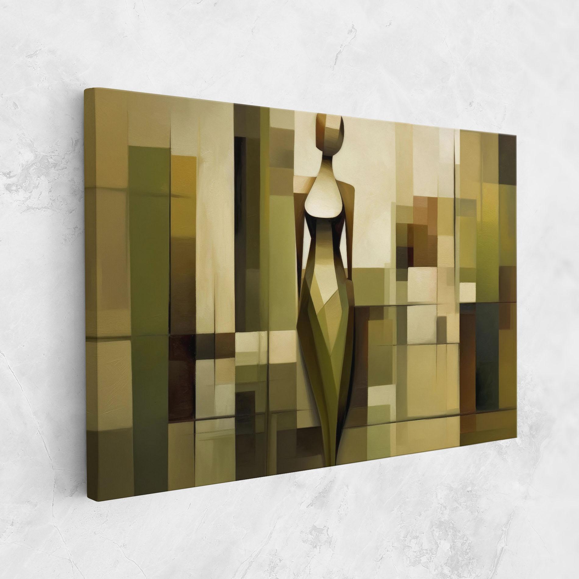 Leinwandbild Olive Green Shilouete mockup 1