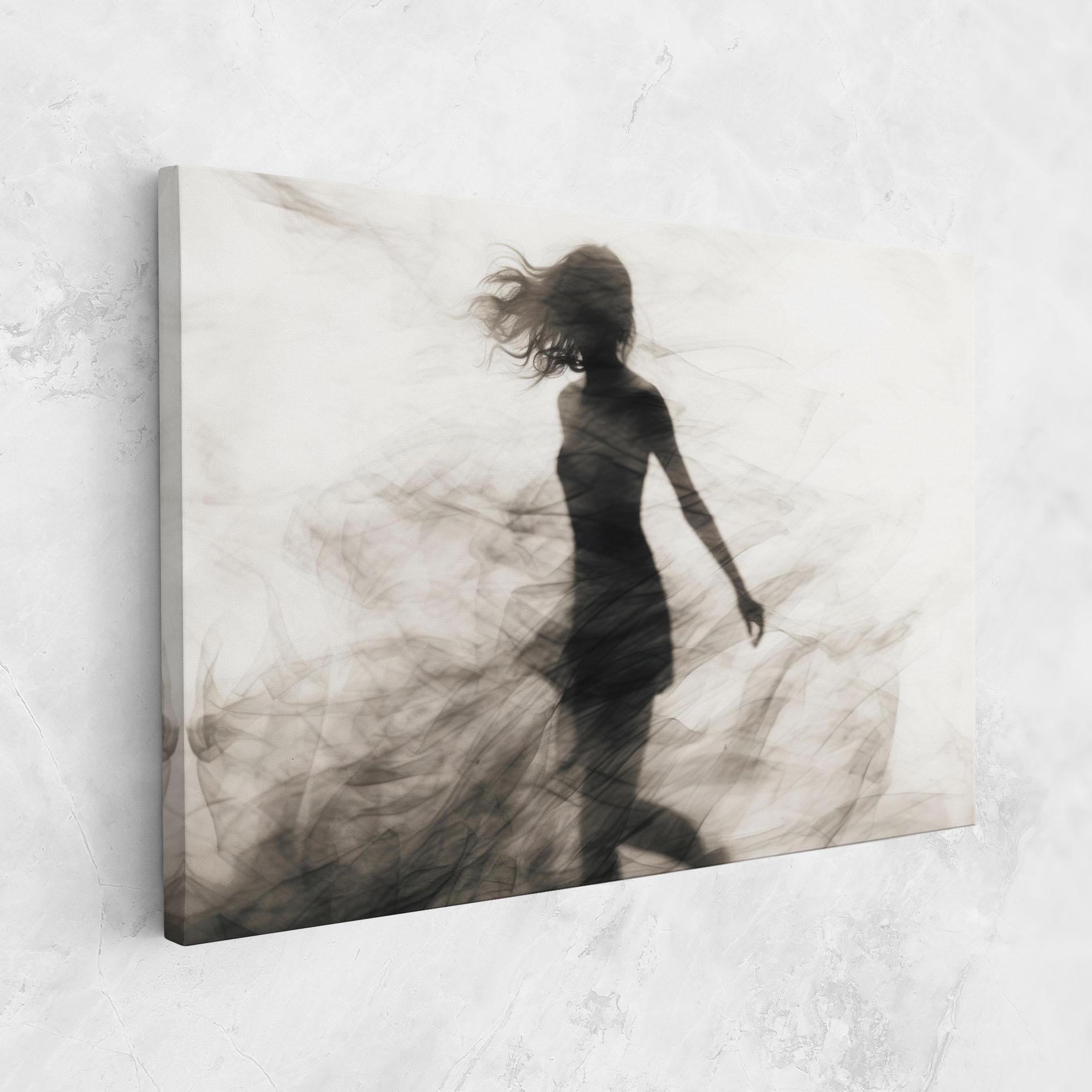Leinwandbild Smoke Girl Shilouette mockup 1