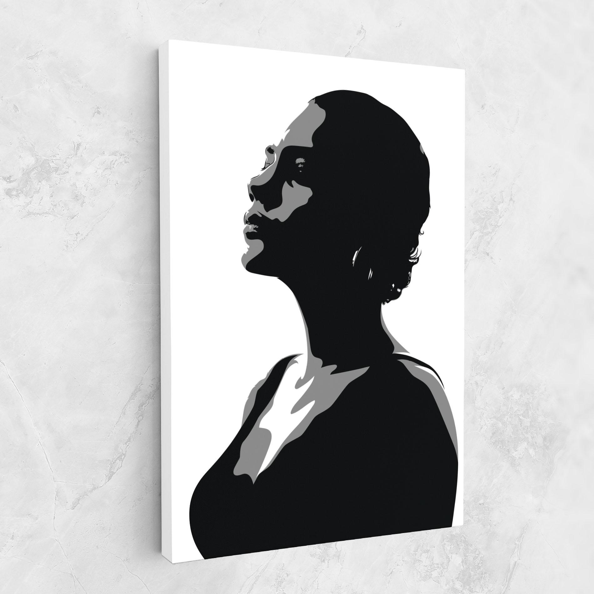 Leinwandbild Black Woman Shilouette mockup 1