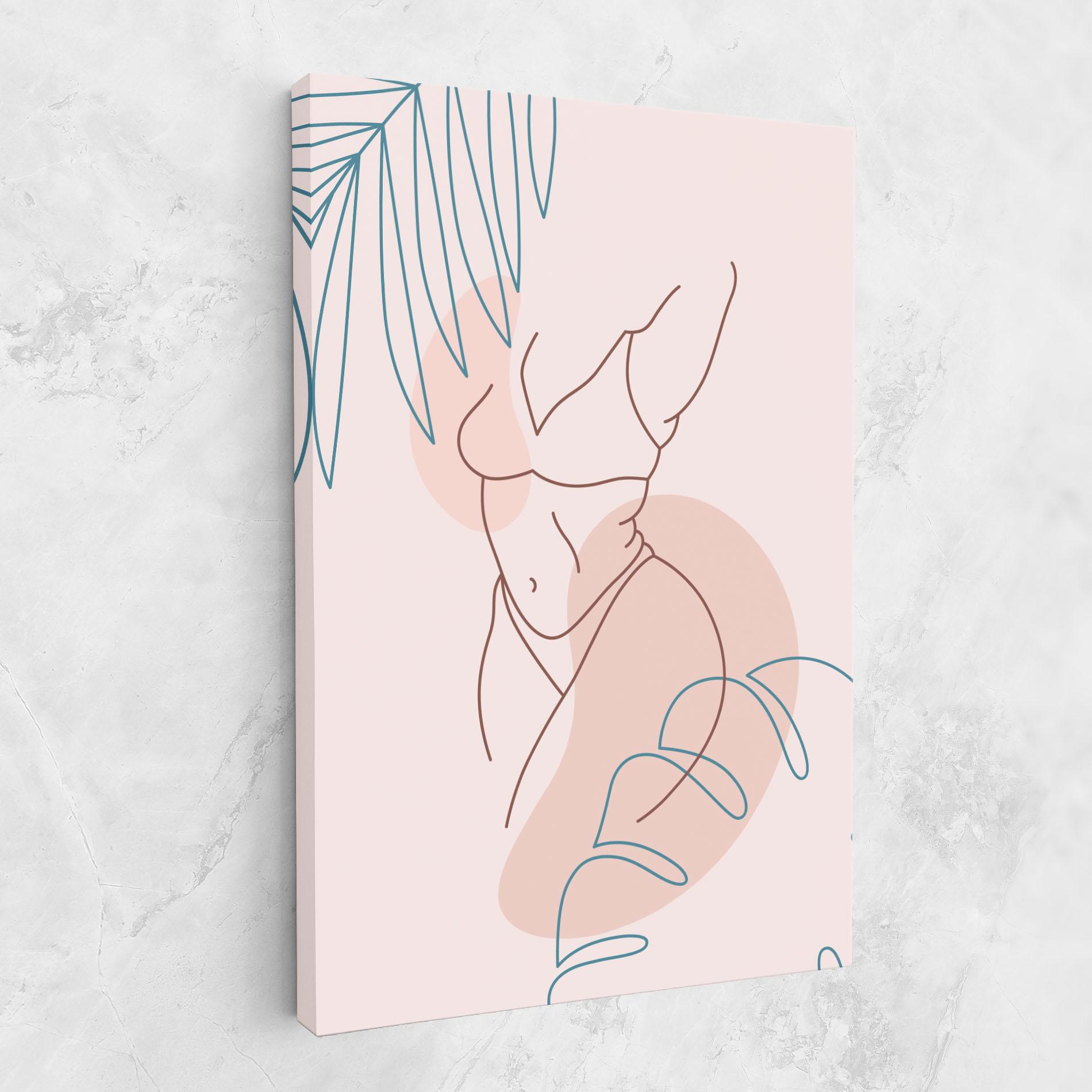 Leinwandbild Body Line Leaf mockup 1