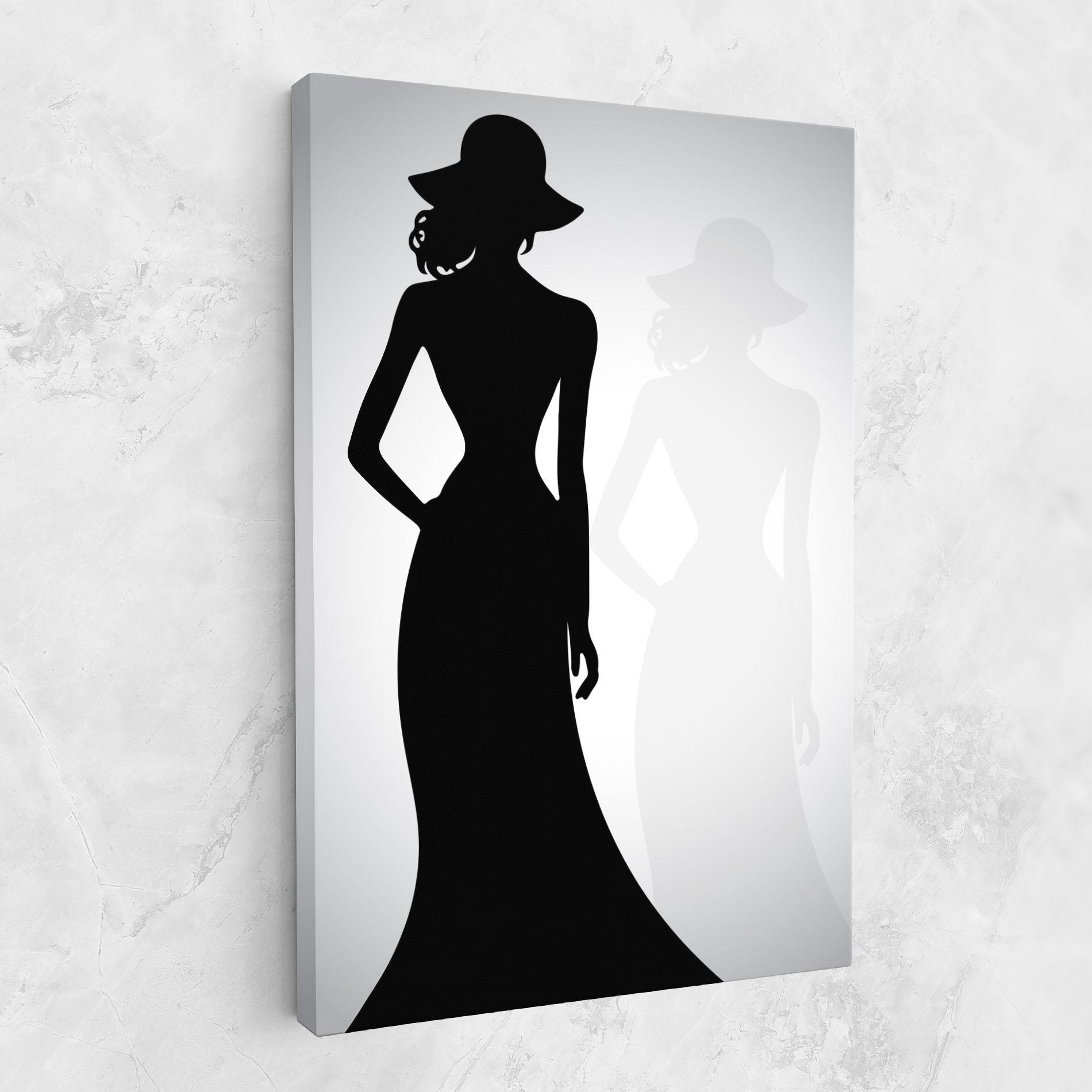 Leinwandbild Silhouette Lady mockup 1