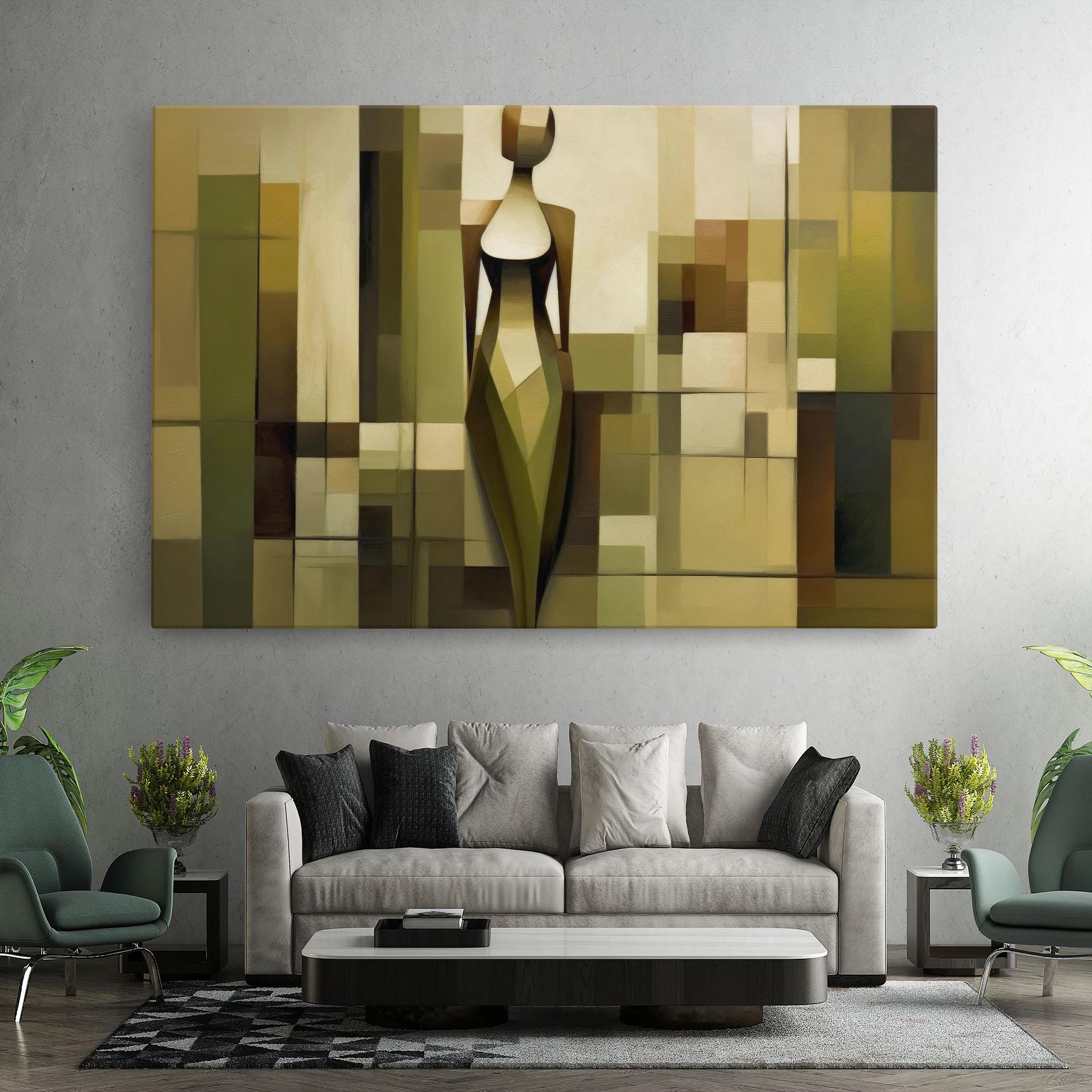 Leinwandbild Olive Green Shilouete mockup 7