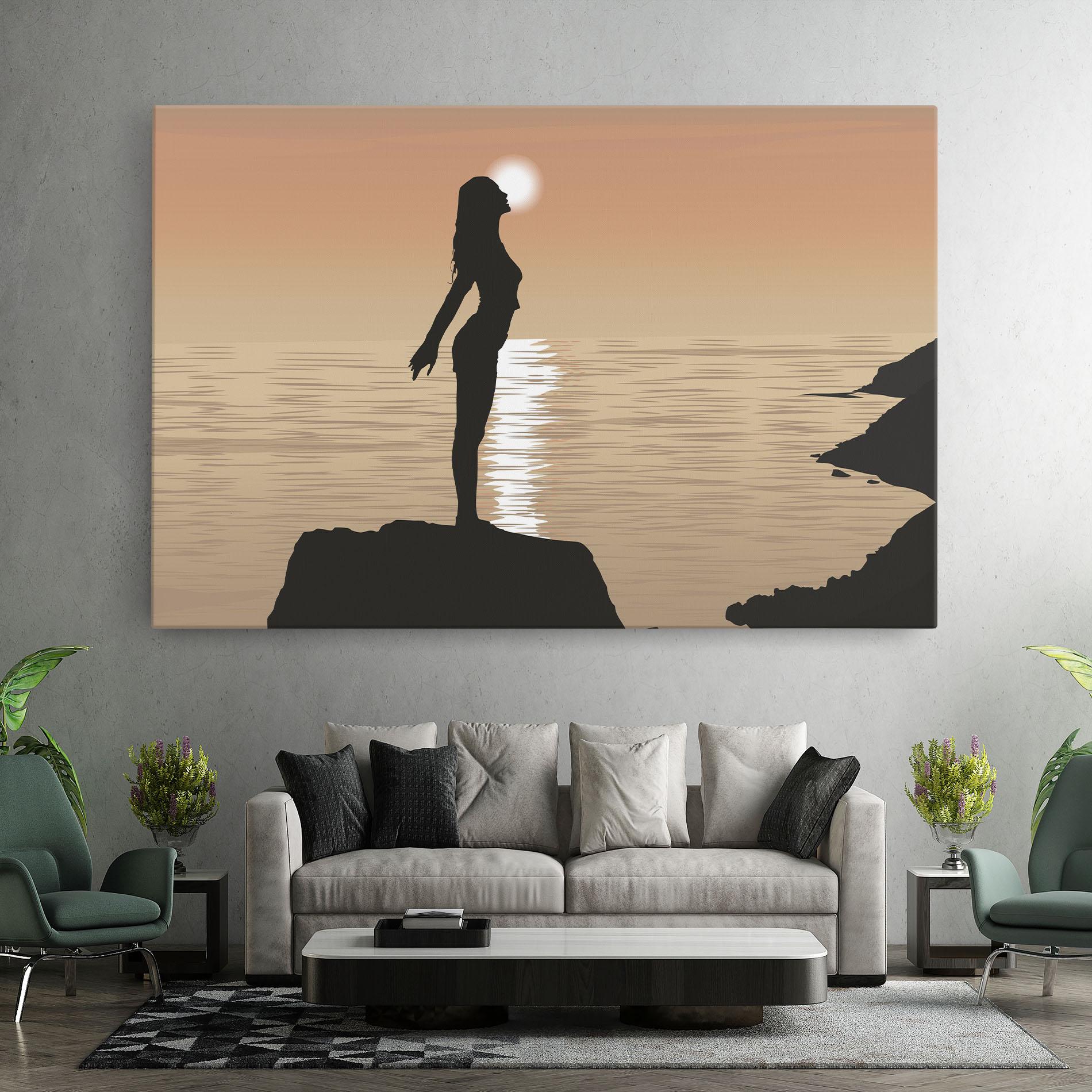 Leinwandbild Water Girl Shilouette mockup 7