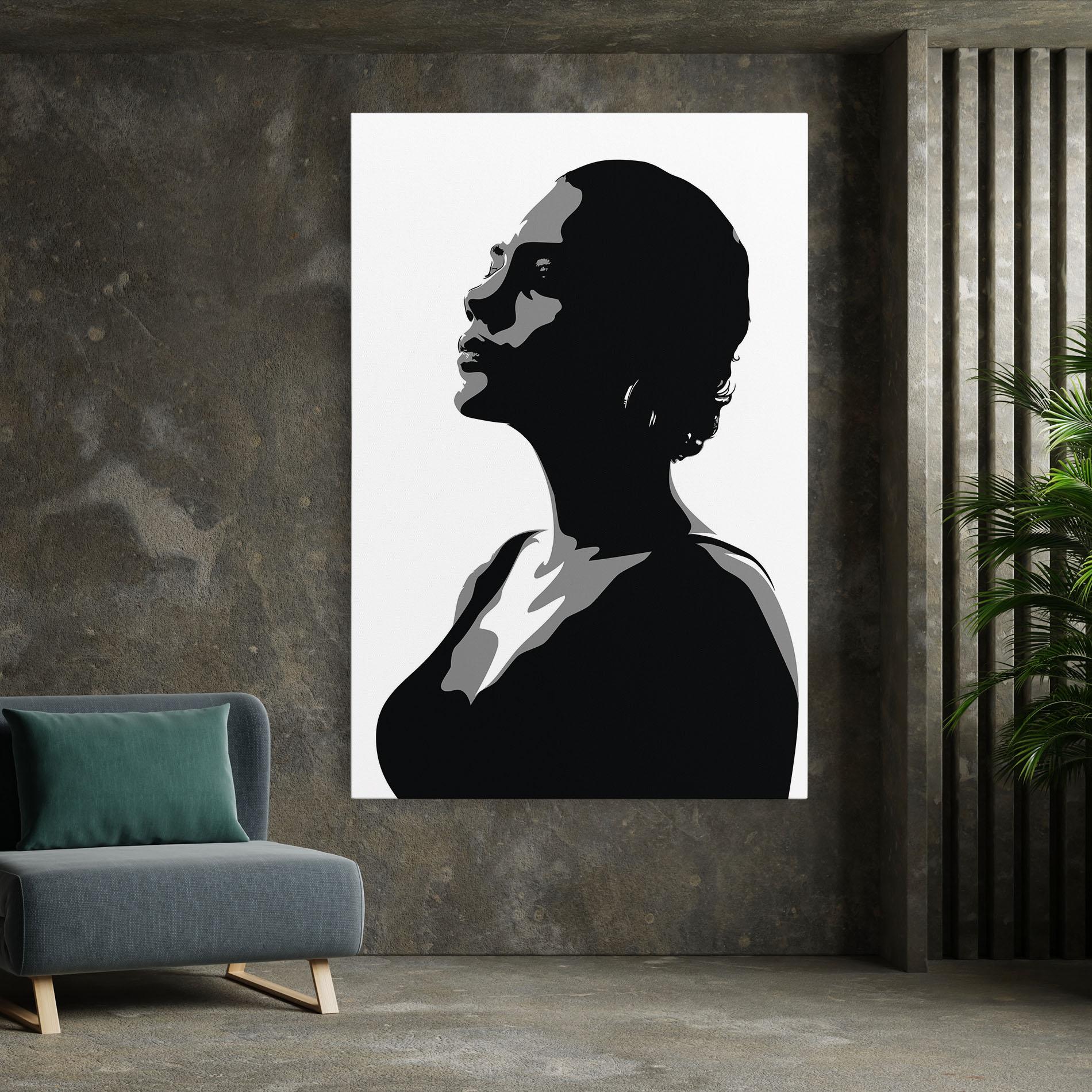 Leinwandbild Black Woman Shilouette mockup 7