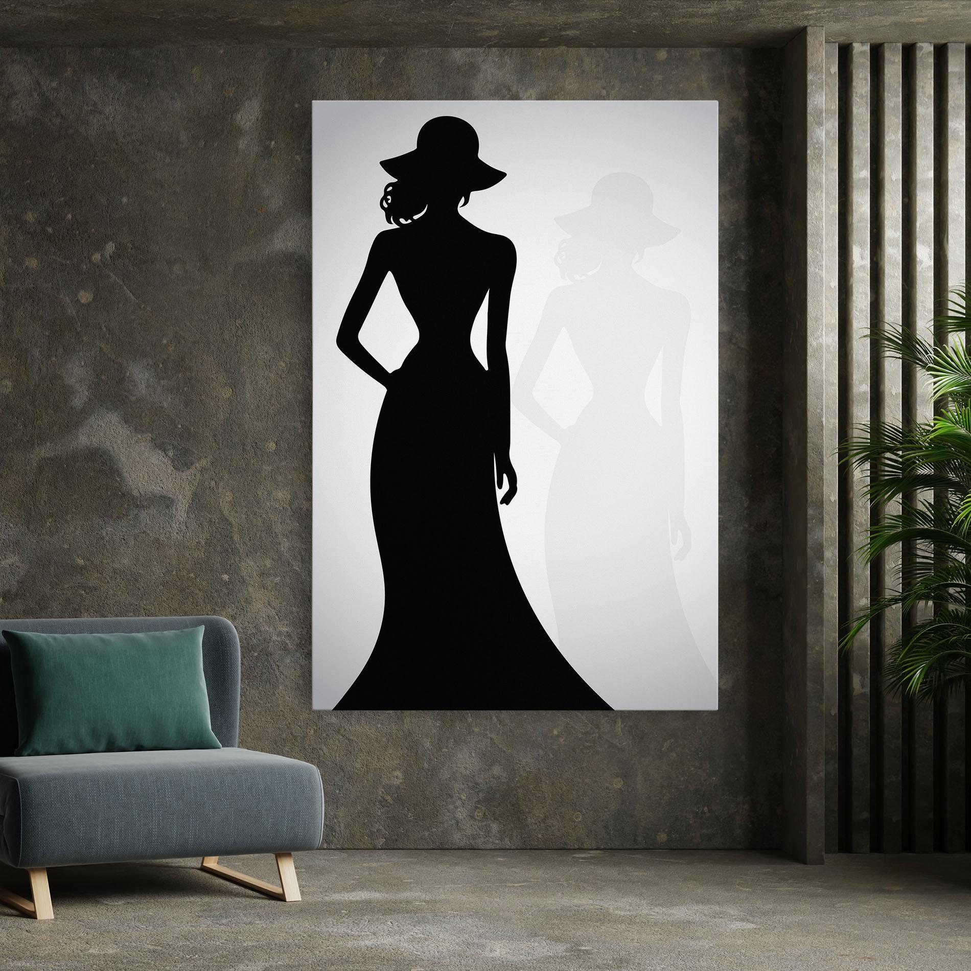 Leinwandbild Silhouette Lady mockup 7