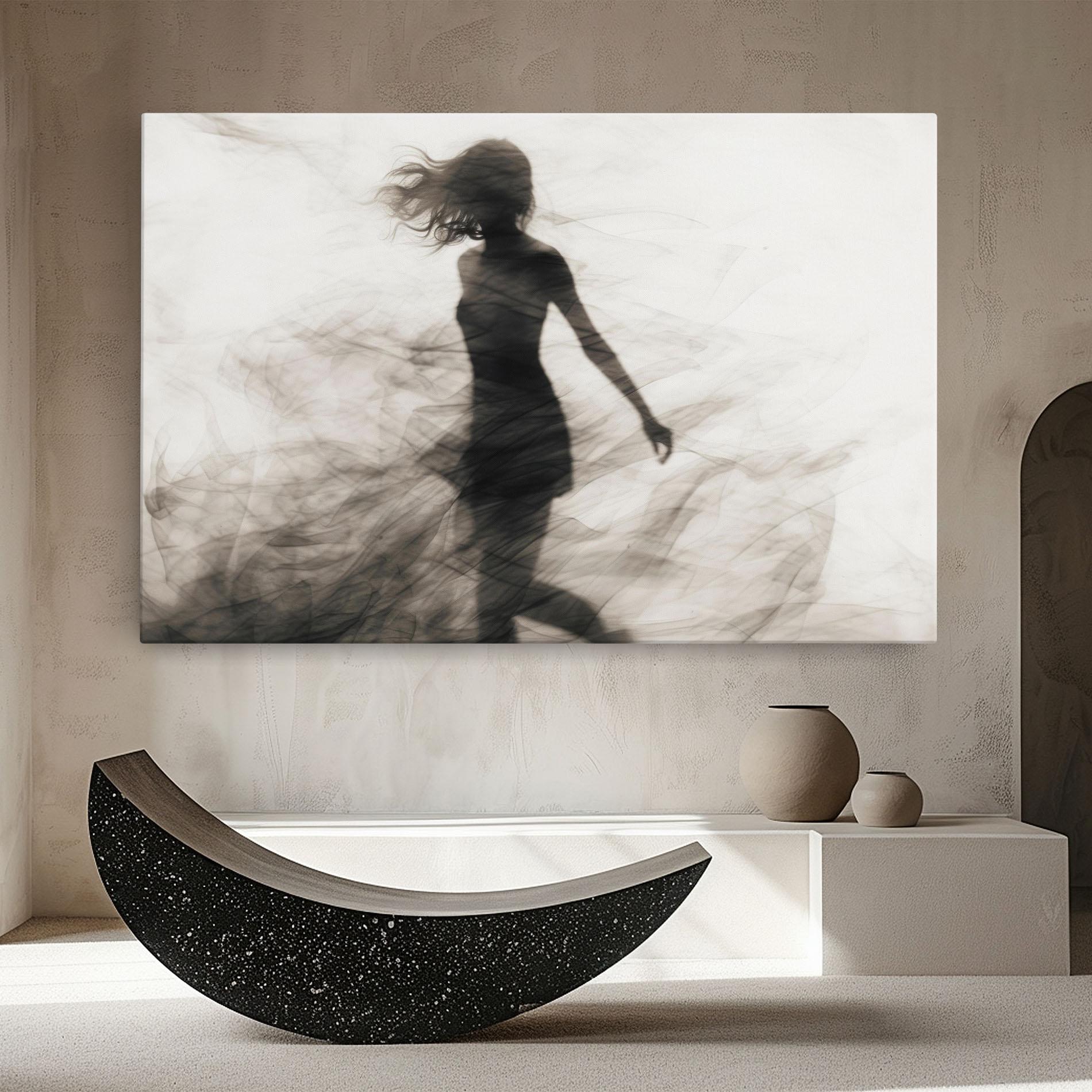 Leinwandbild Smoke Girl Shilouette mockup 8