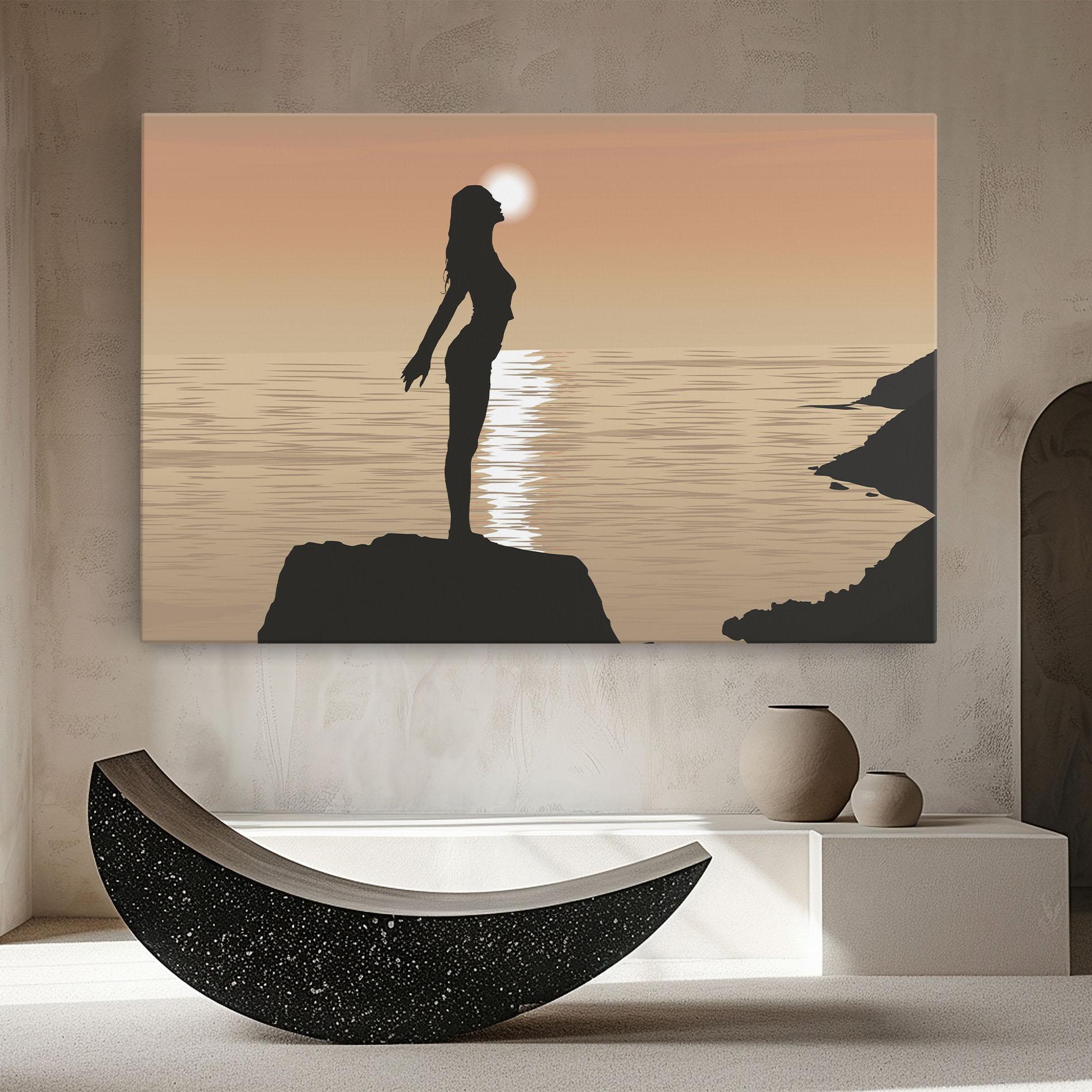 Leinwandbild Water Girl Shilouette mockup 8