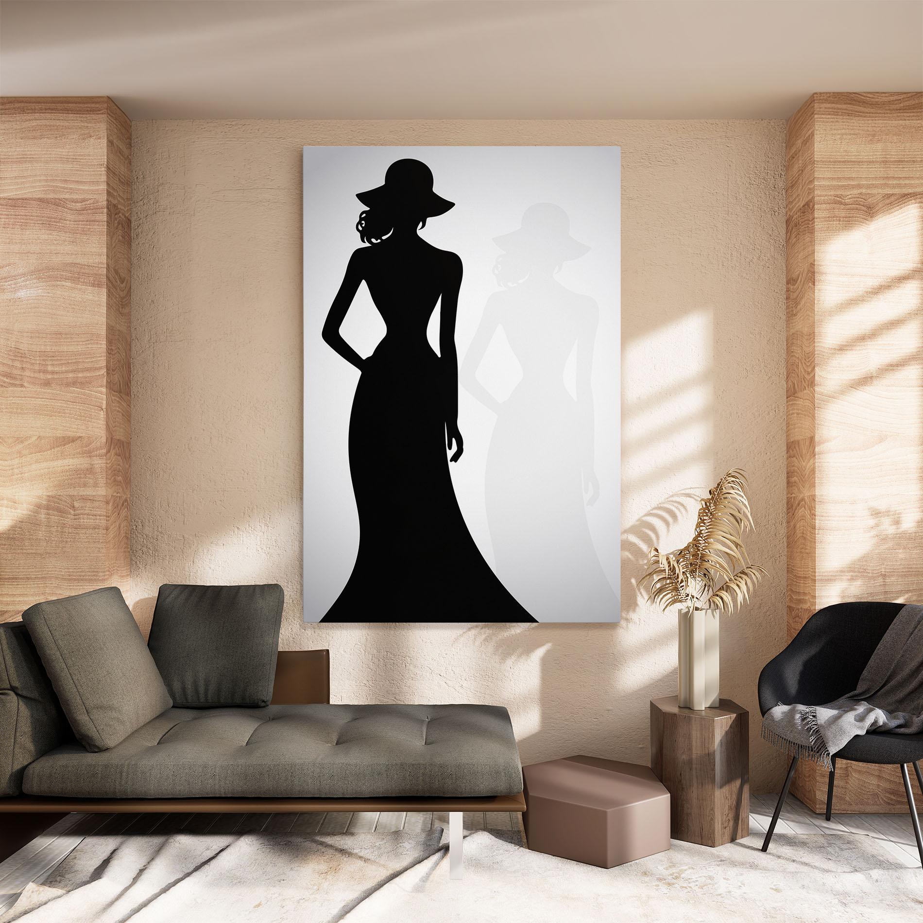 Leinwandbild Silhouette Lady mockup 8