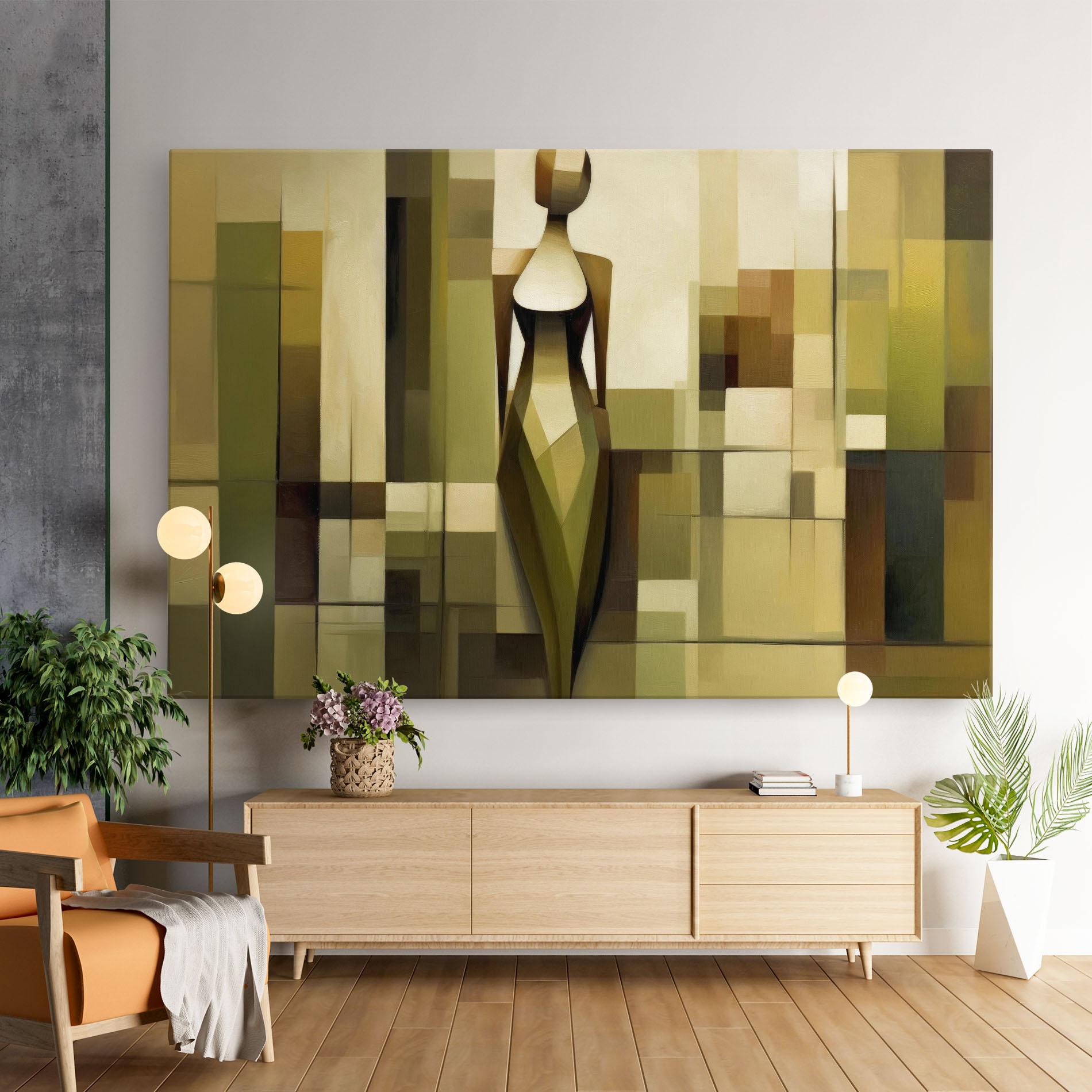 Leinwandbild Olive Green Shilouete mockup 9