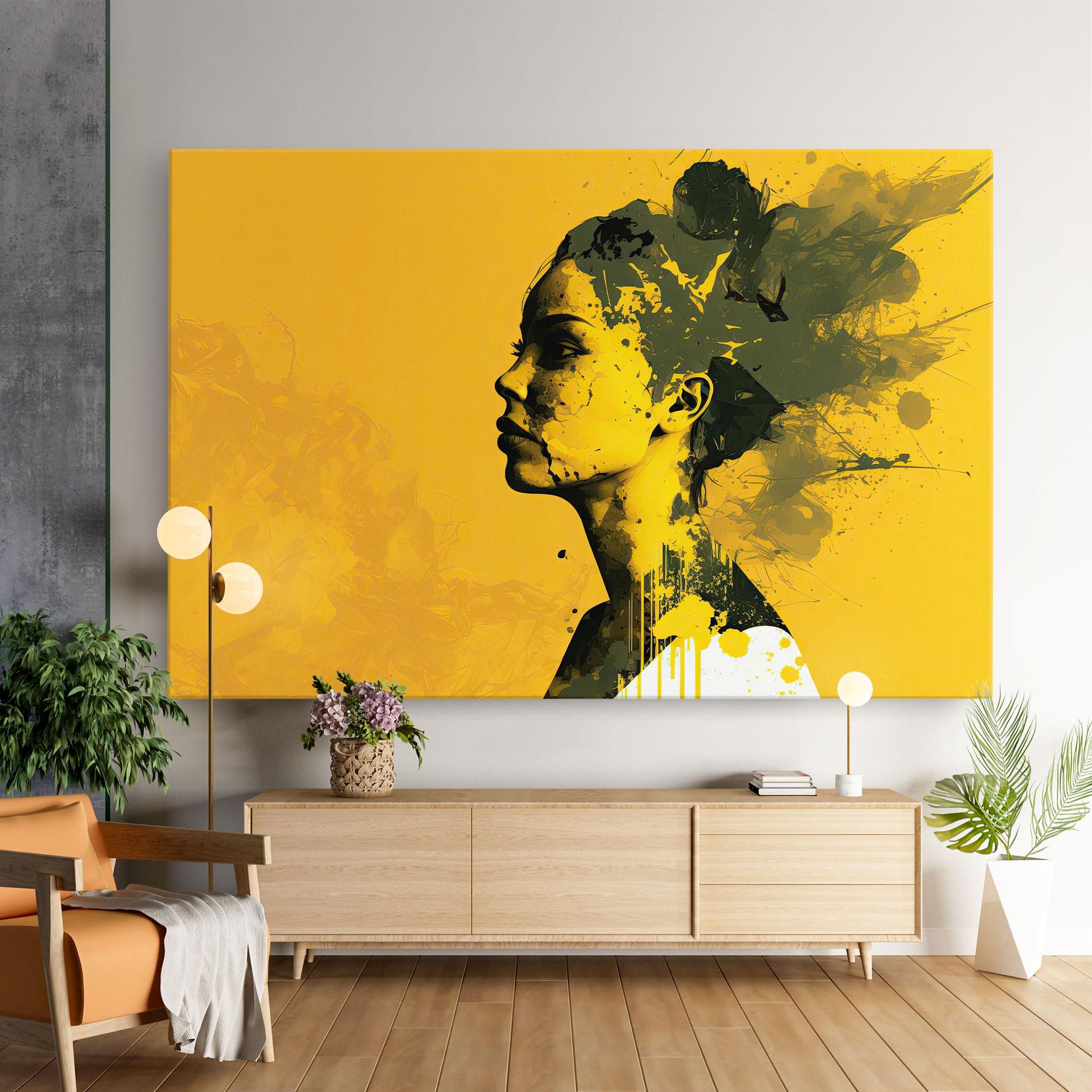 Leinwandbild Thinking Yellow mockup 9