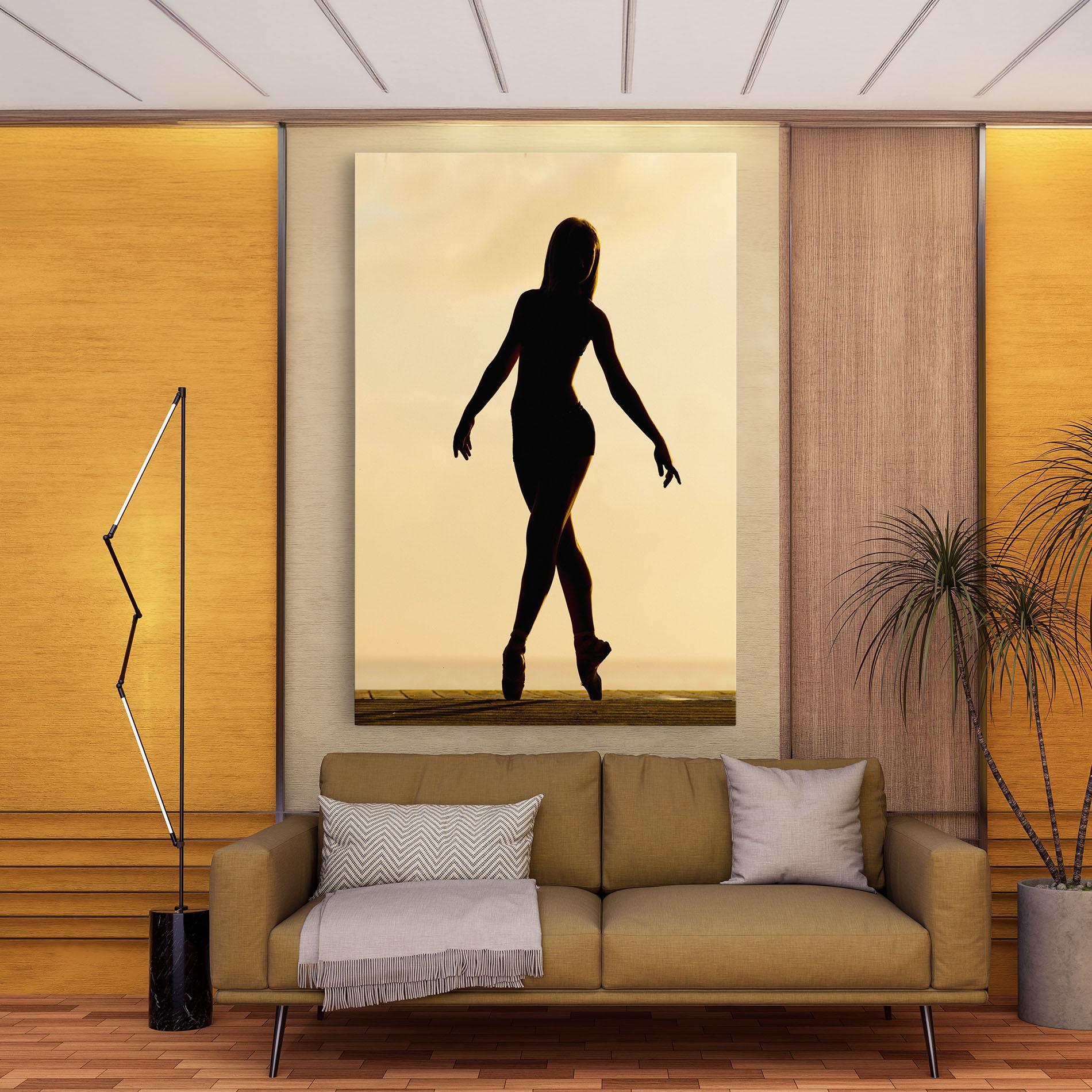 Leinwandbild Ballet On Cream mockup 9