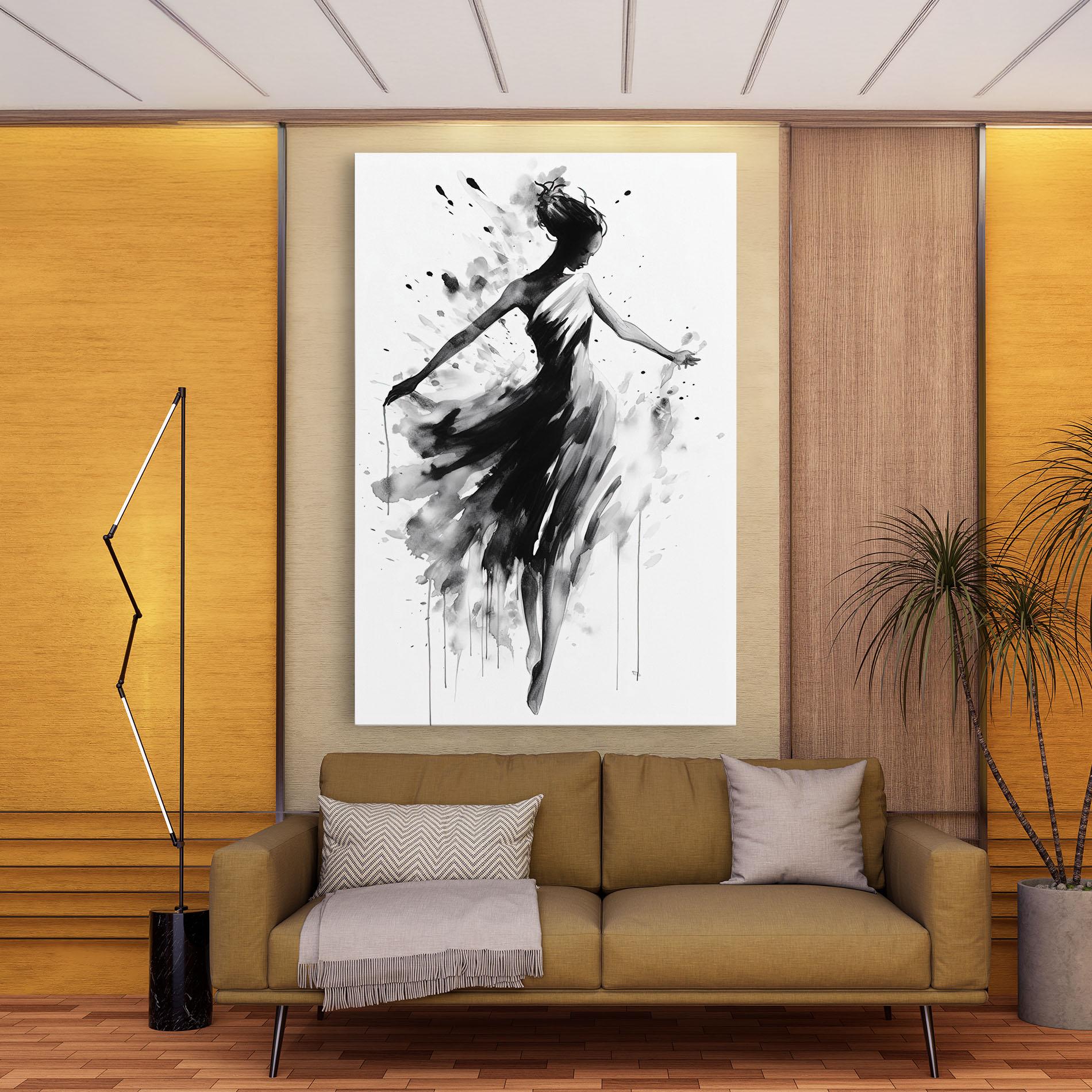 Leinwandbild Beautiful Dancing Woman mockup 9
