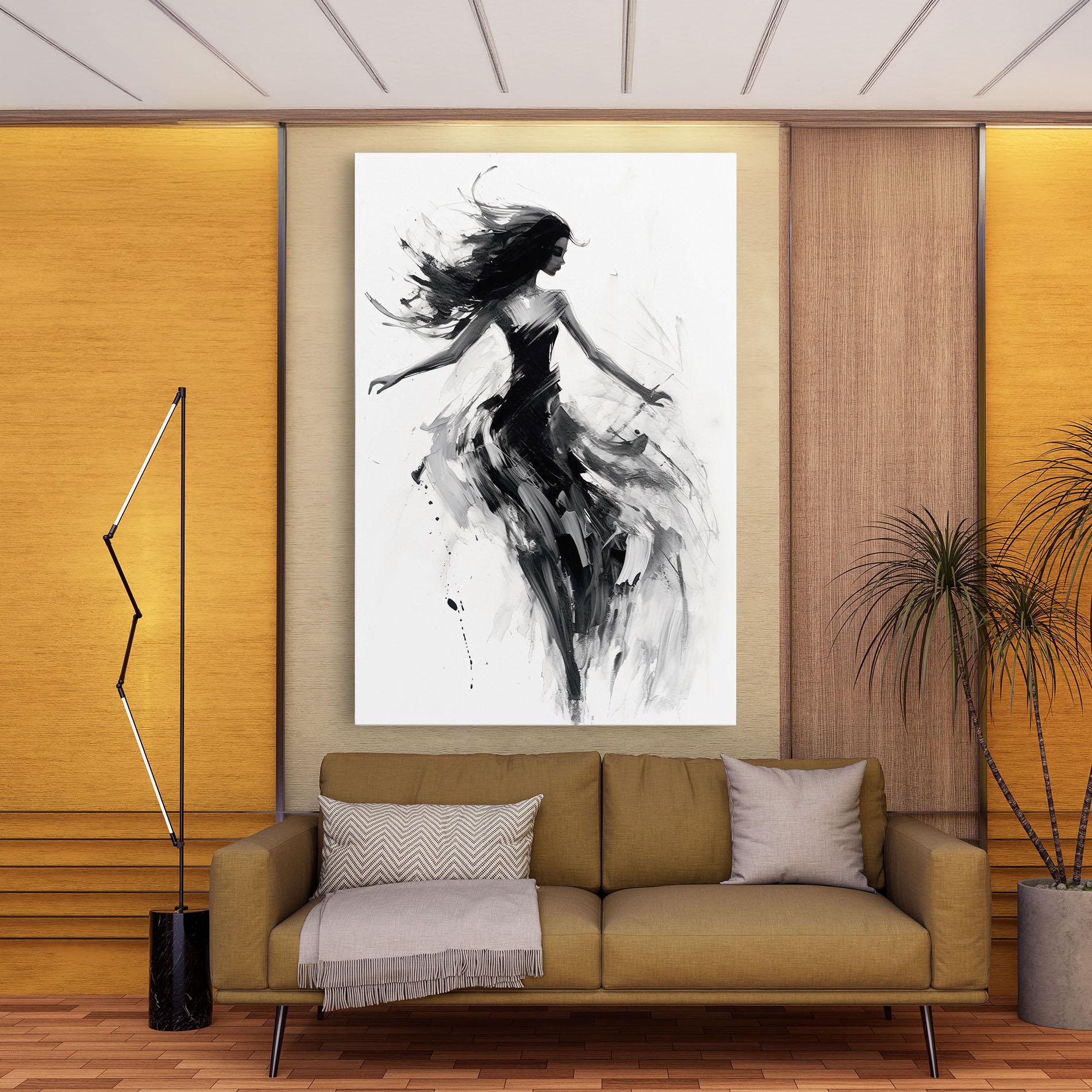 Leinwandbild Black Ink Woman mockup 9