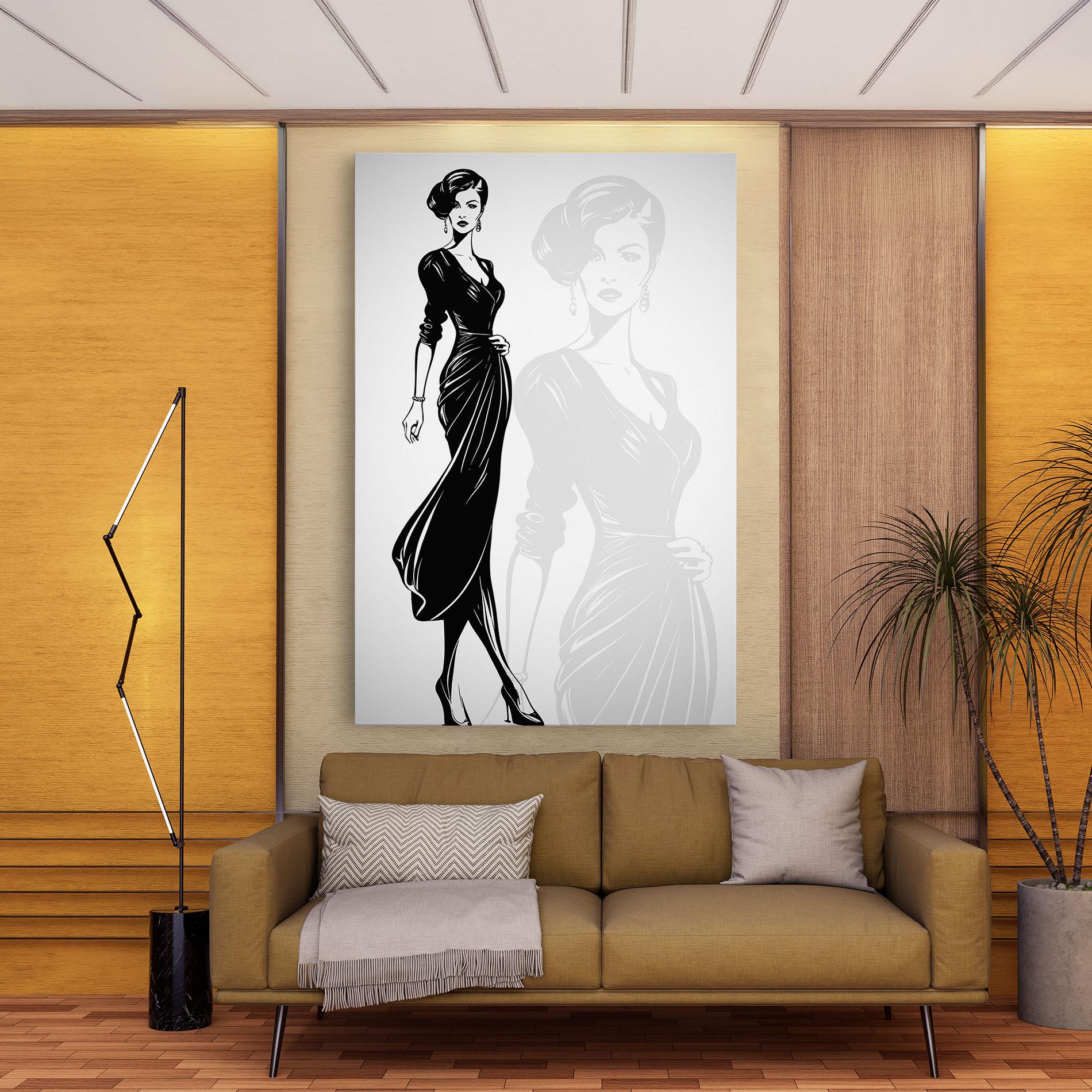 Leinwandbild Lady Shilouette mockup 9