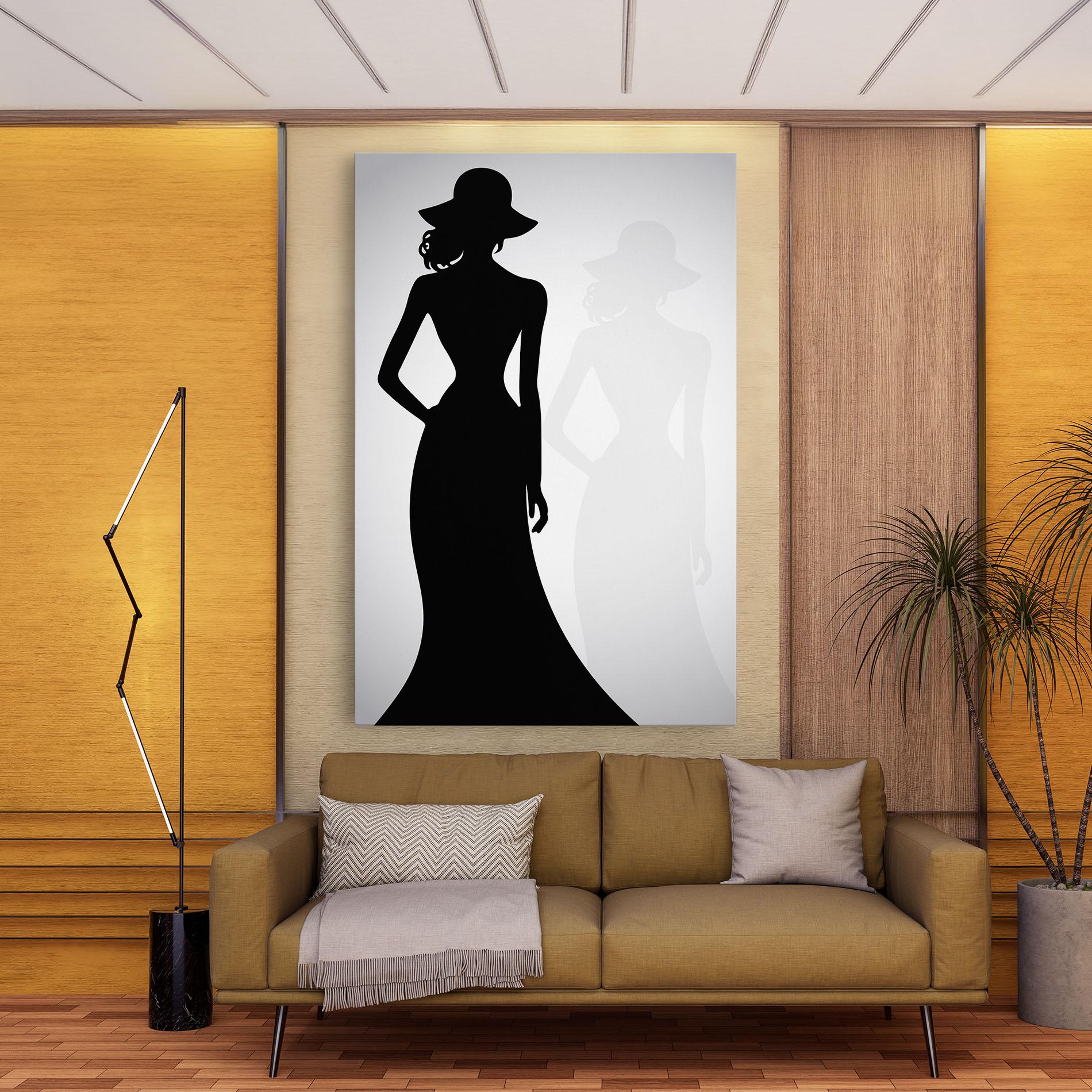 Leinwandbild Silhouette Lady mockup 9
