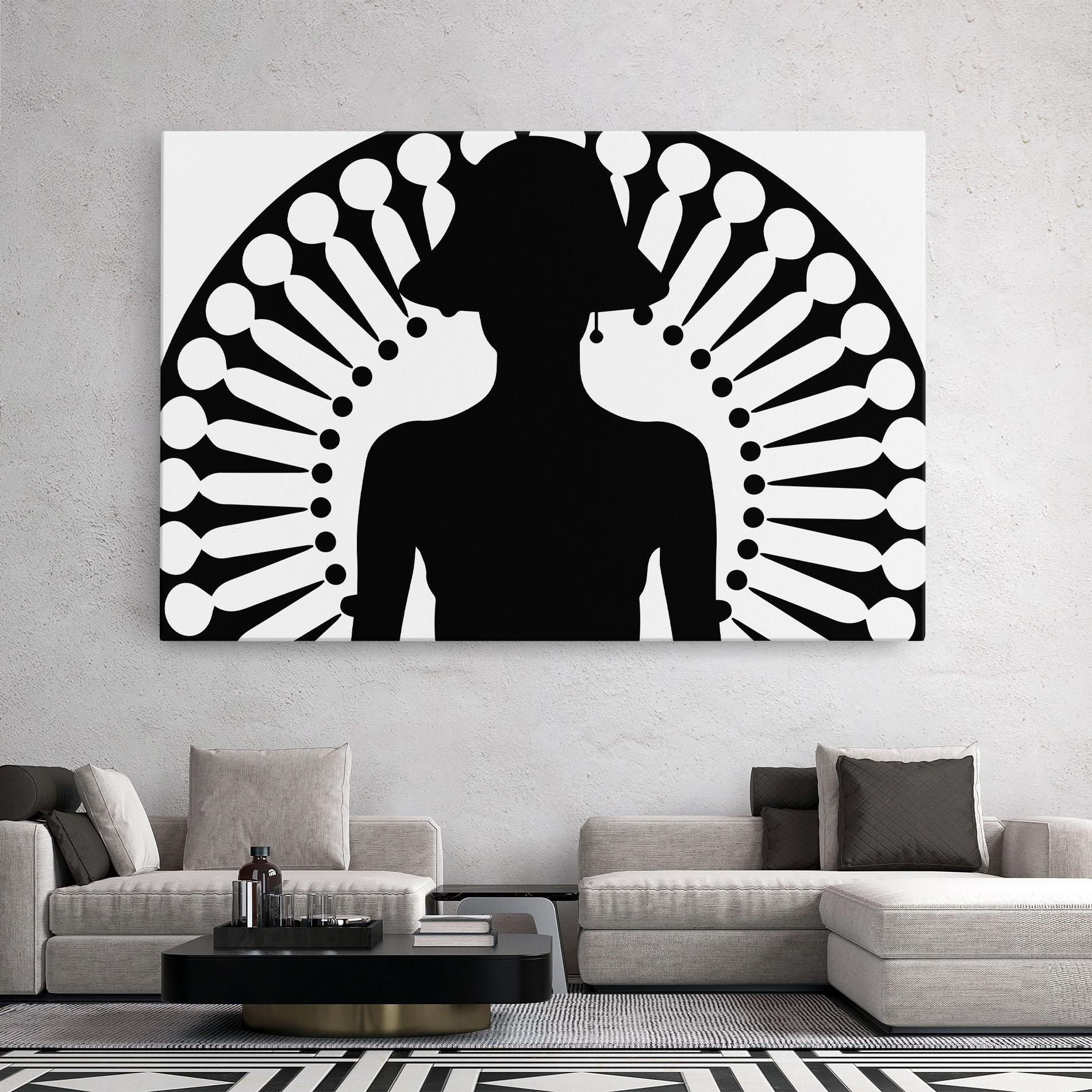 Leinwandbild Black Shilouette Lady mockup 2