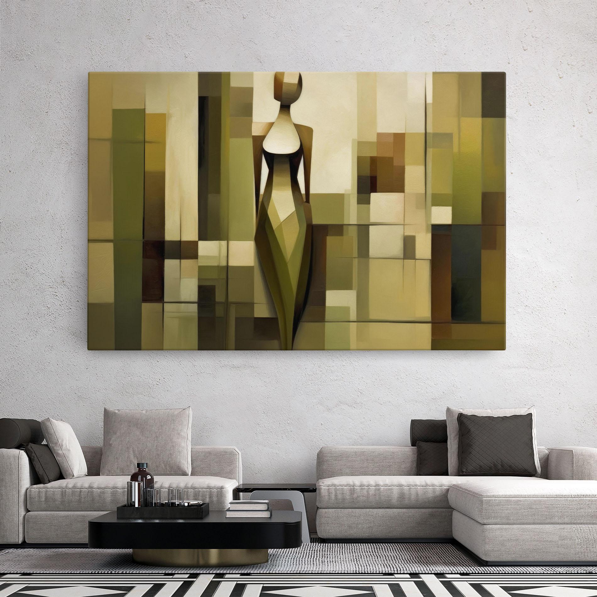 Leinwandbild Olive Green Shilouete mockup 2