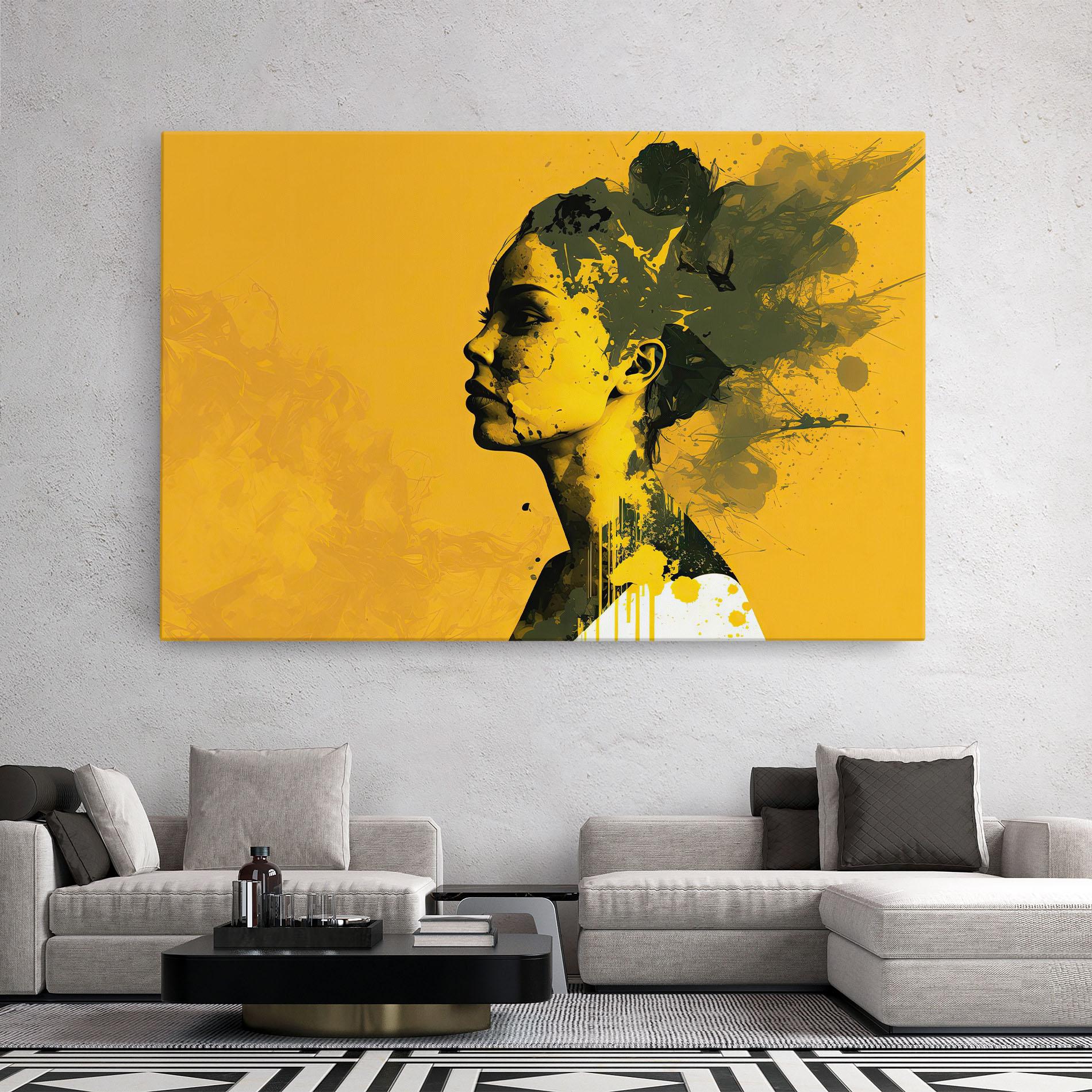 Leinwandbild Thinking Yellow mockup 2