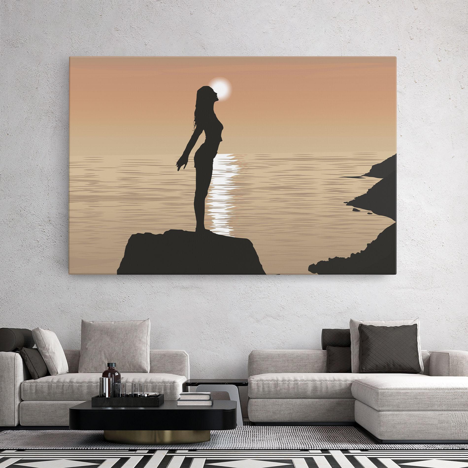 Leinwandbild Water Girl Shilouette mockup 2
