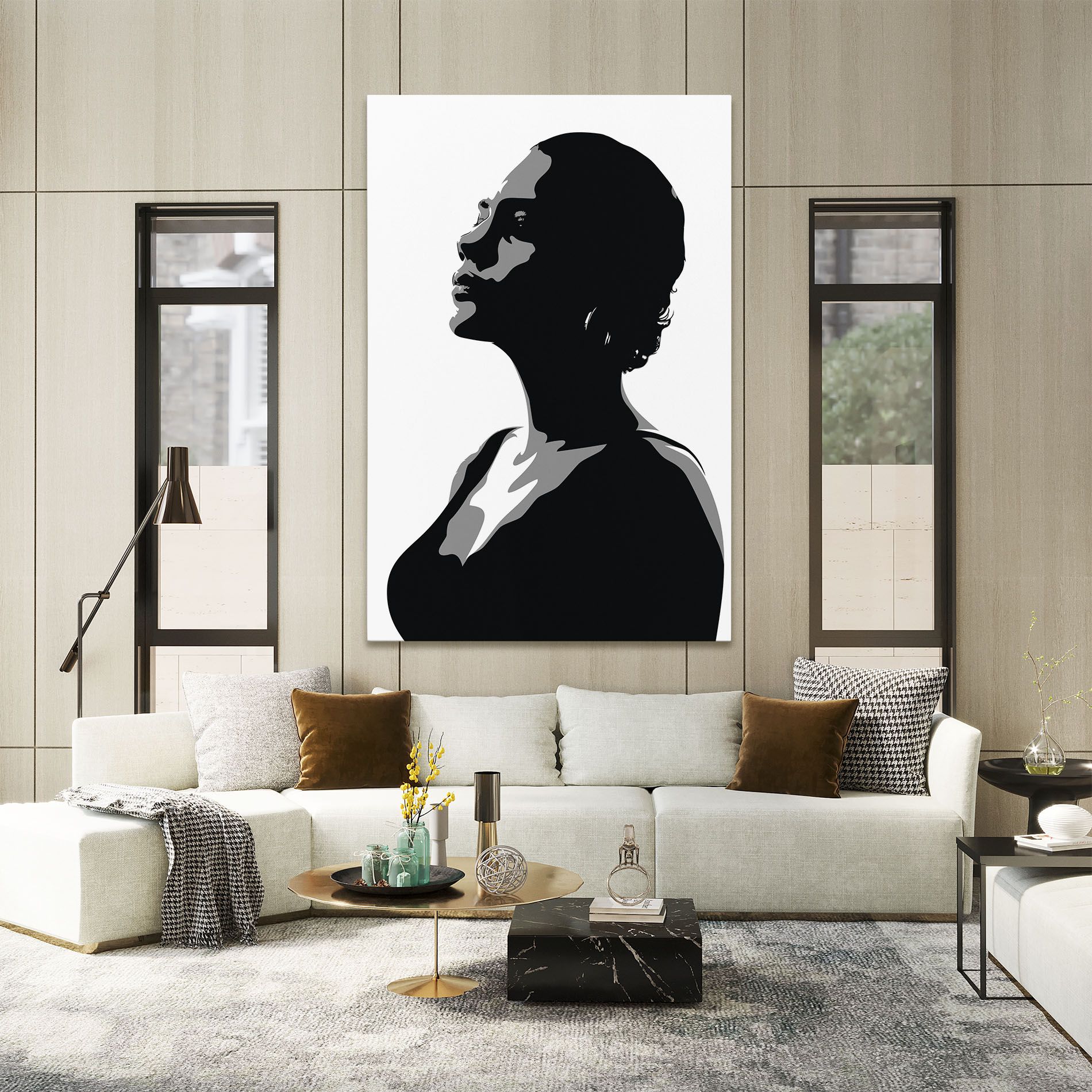Black Woman Shilouette mockup 2