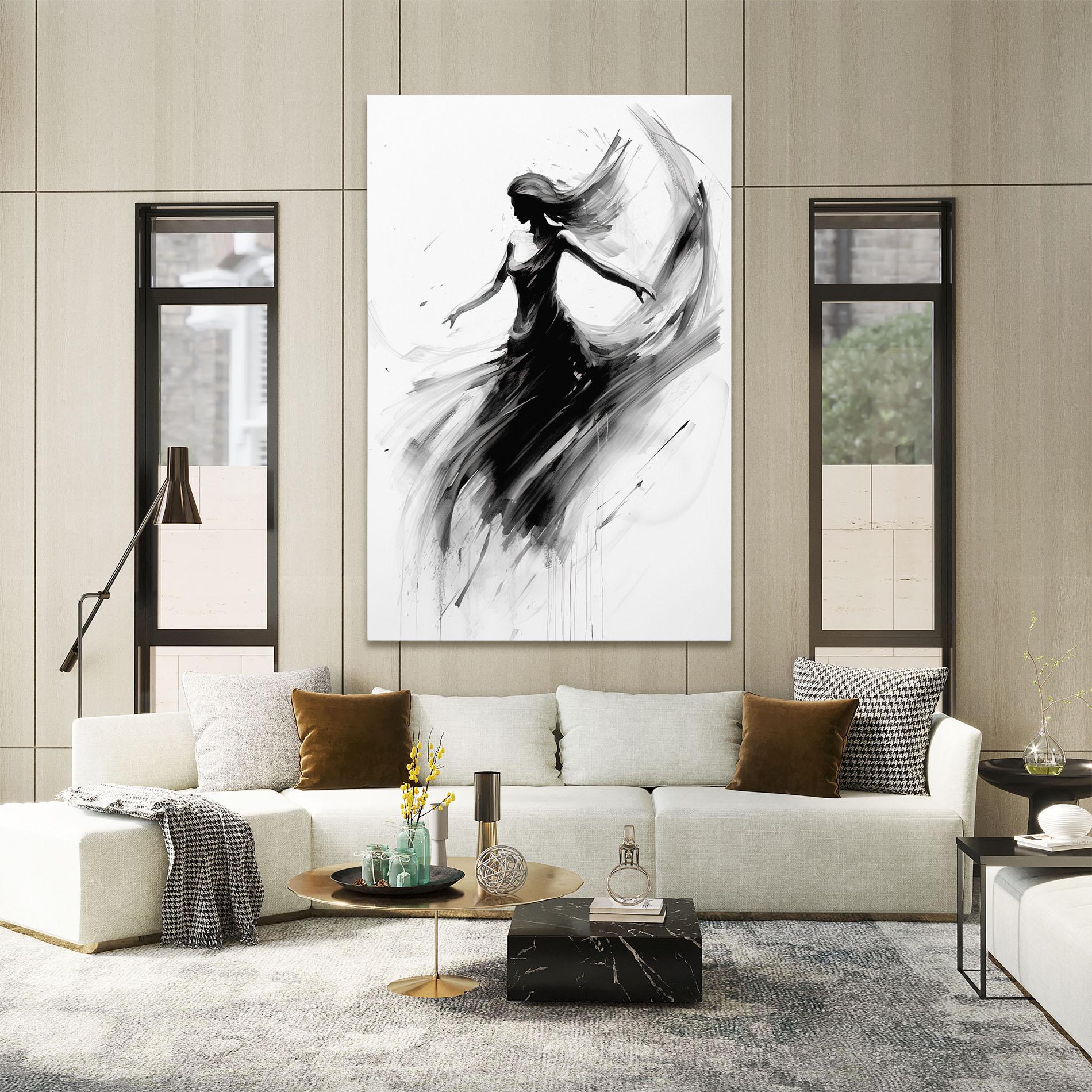 Leinwandbild Dancing Woman Drawn mockup 2