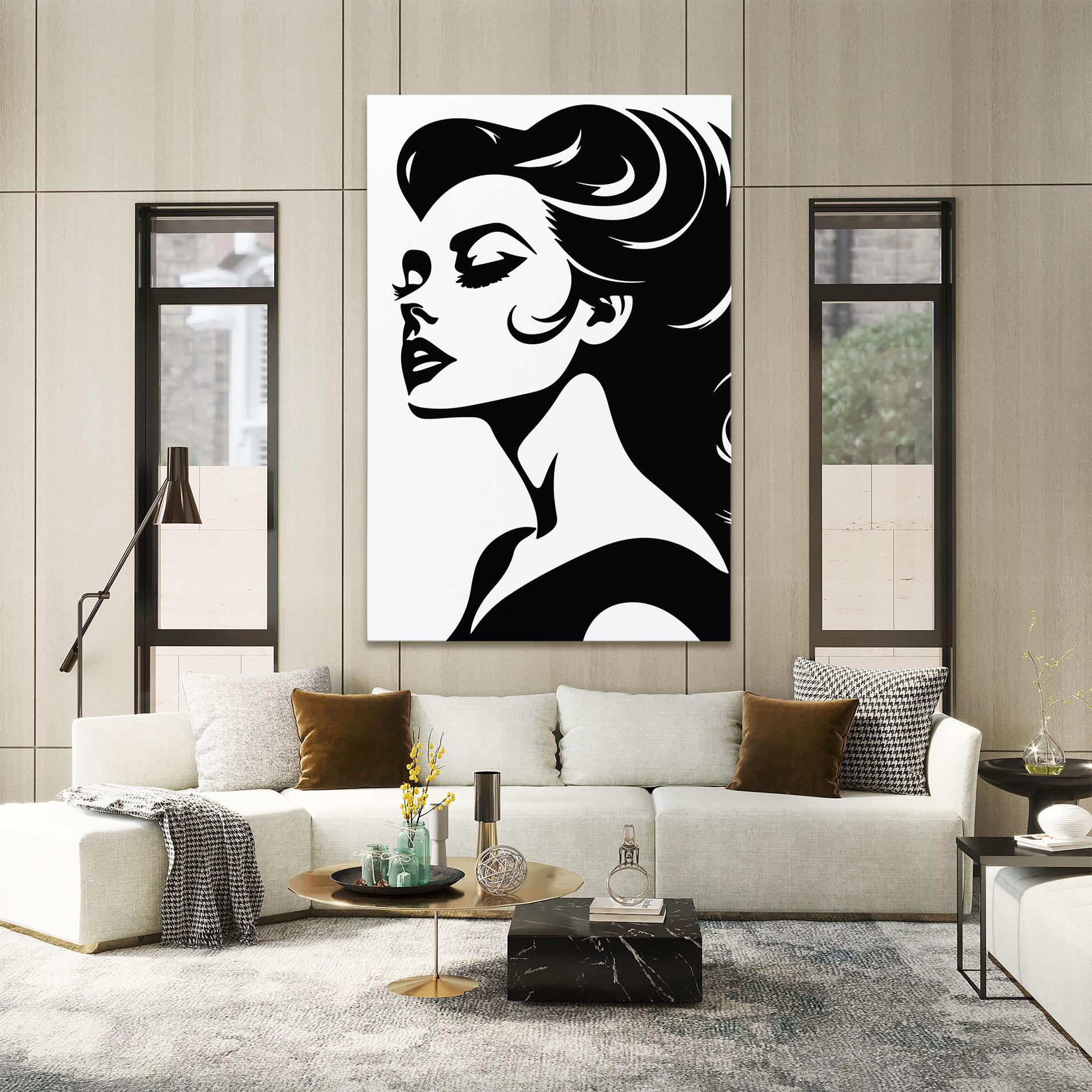 Leinwandbild Eyeliner Shilouette mockup 2