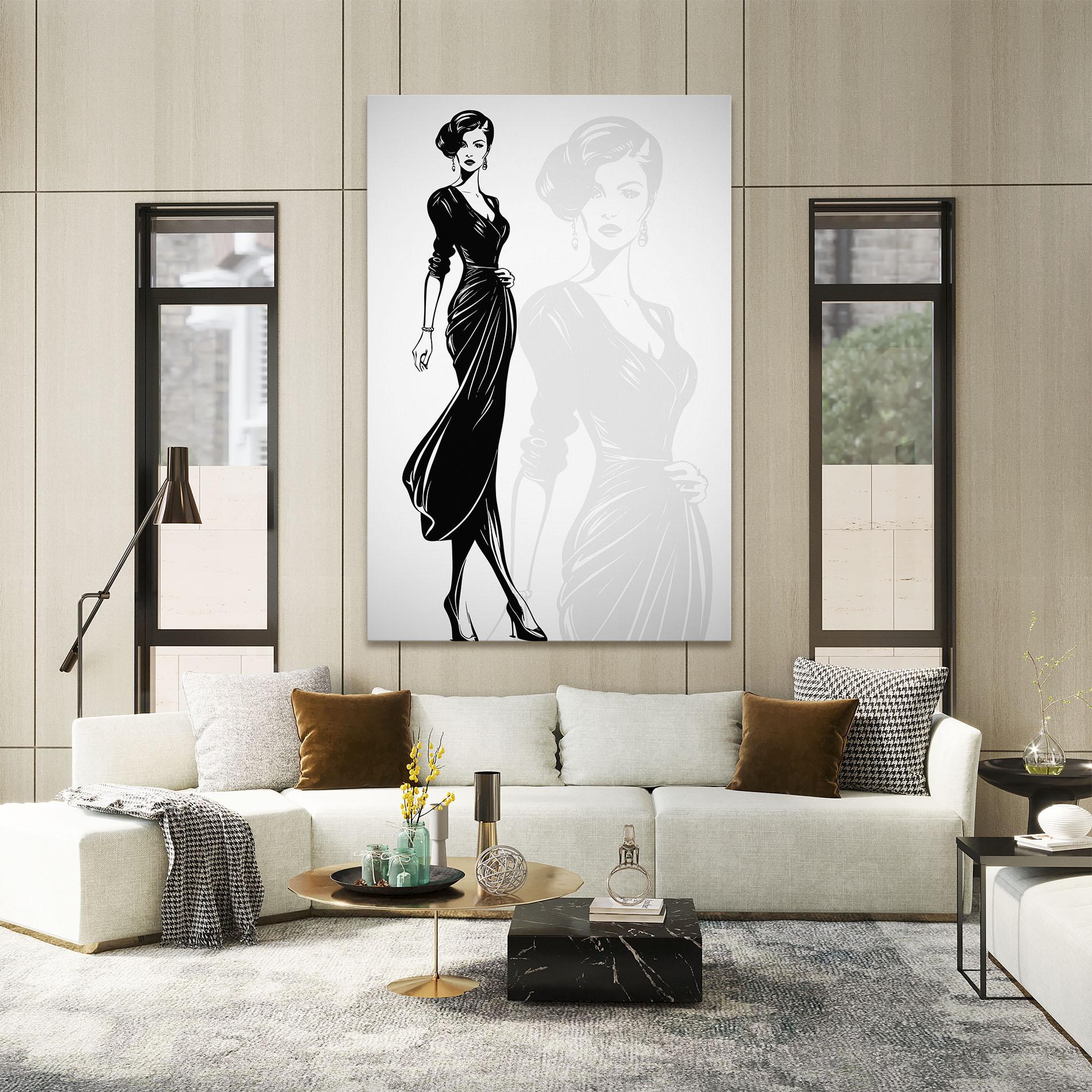 Leinwandbild Lady Shilouette mockup 2