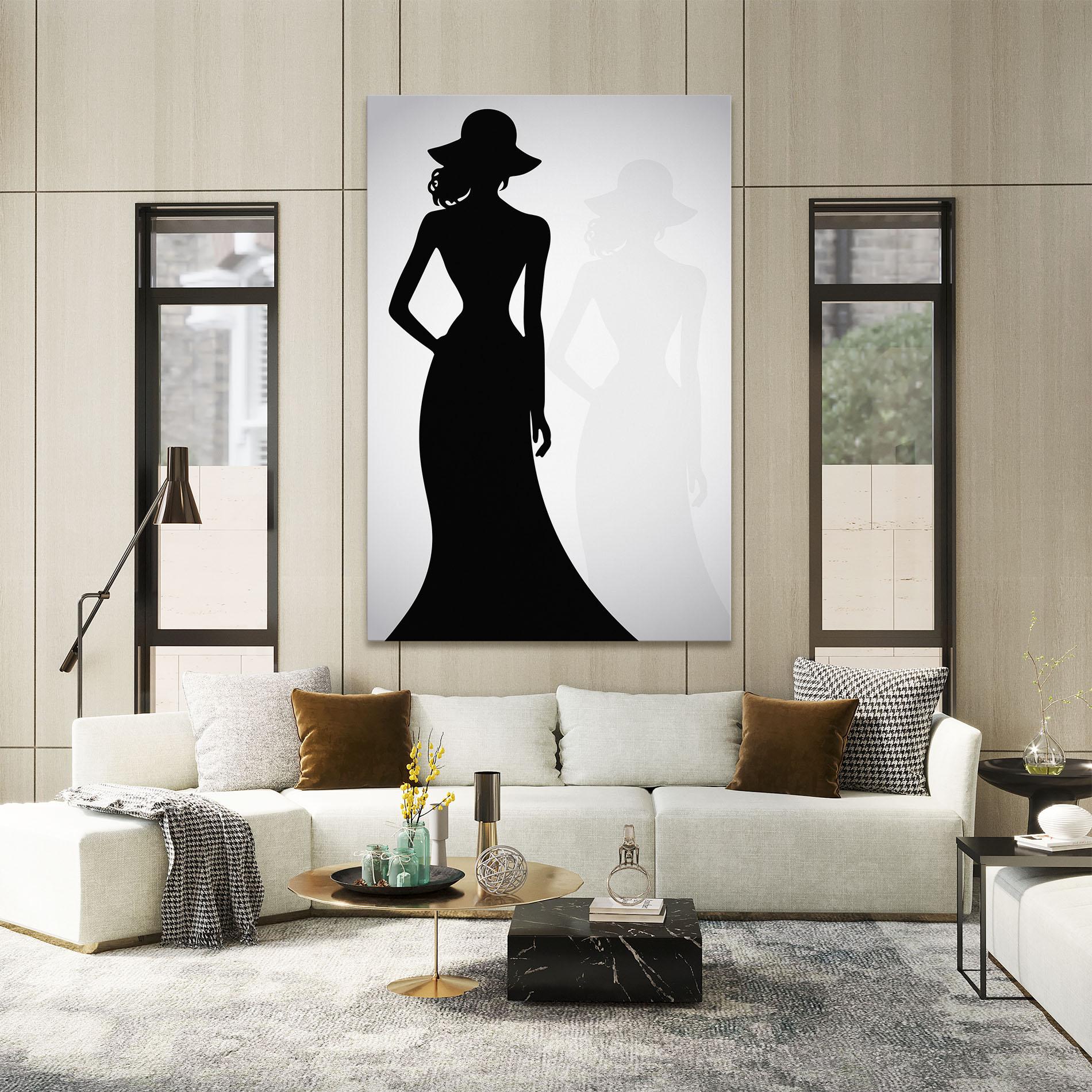 Leinwandbild Silhouette Lady mockup 2
