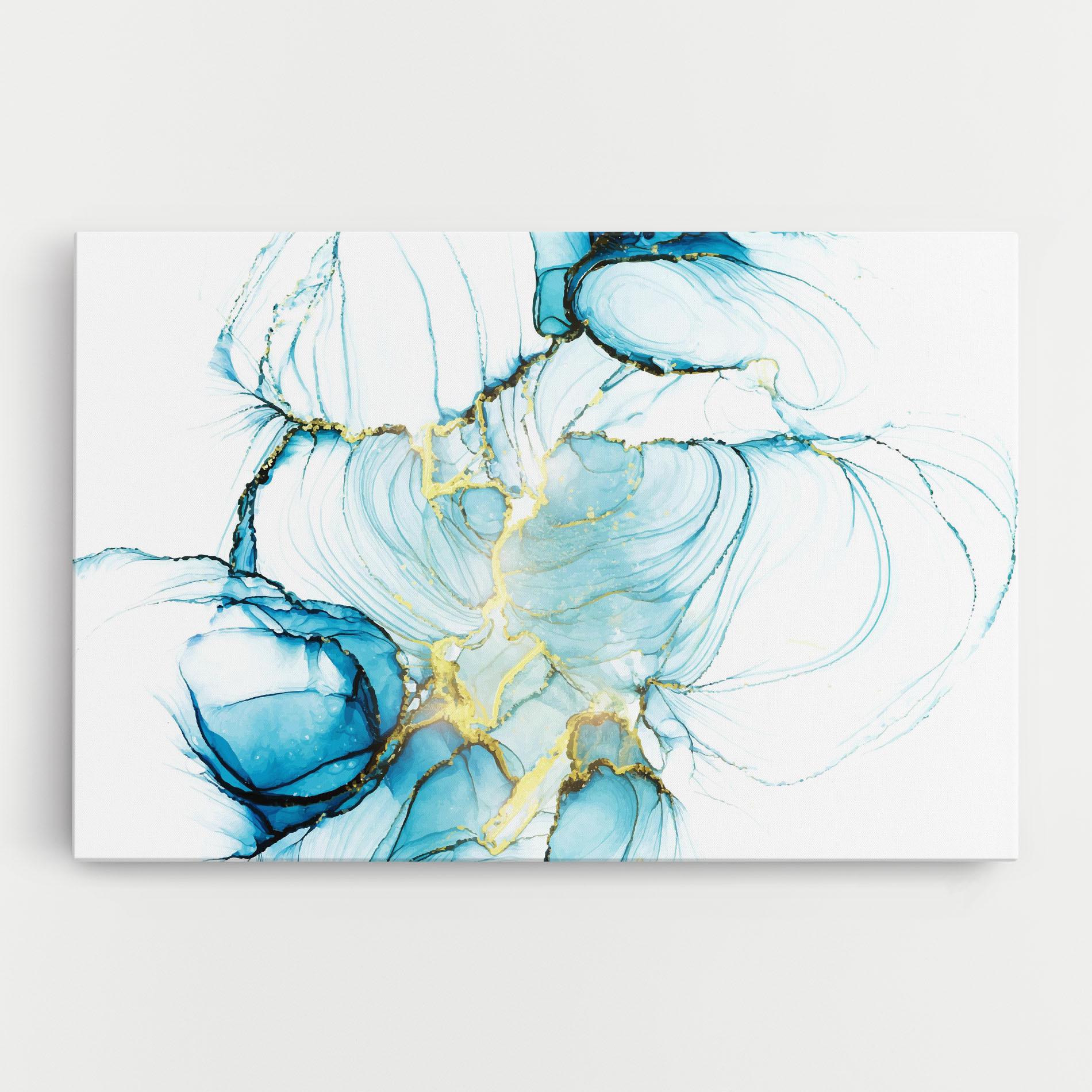Leinwandbild Artistic Gold Blue mockup 0