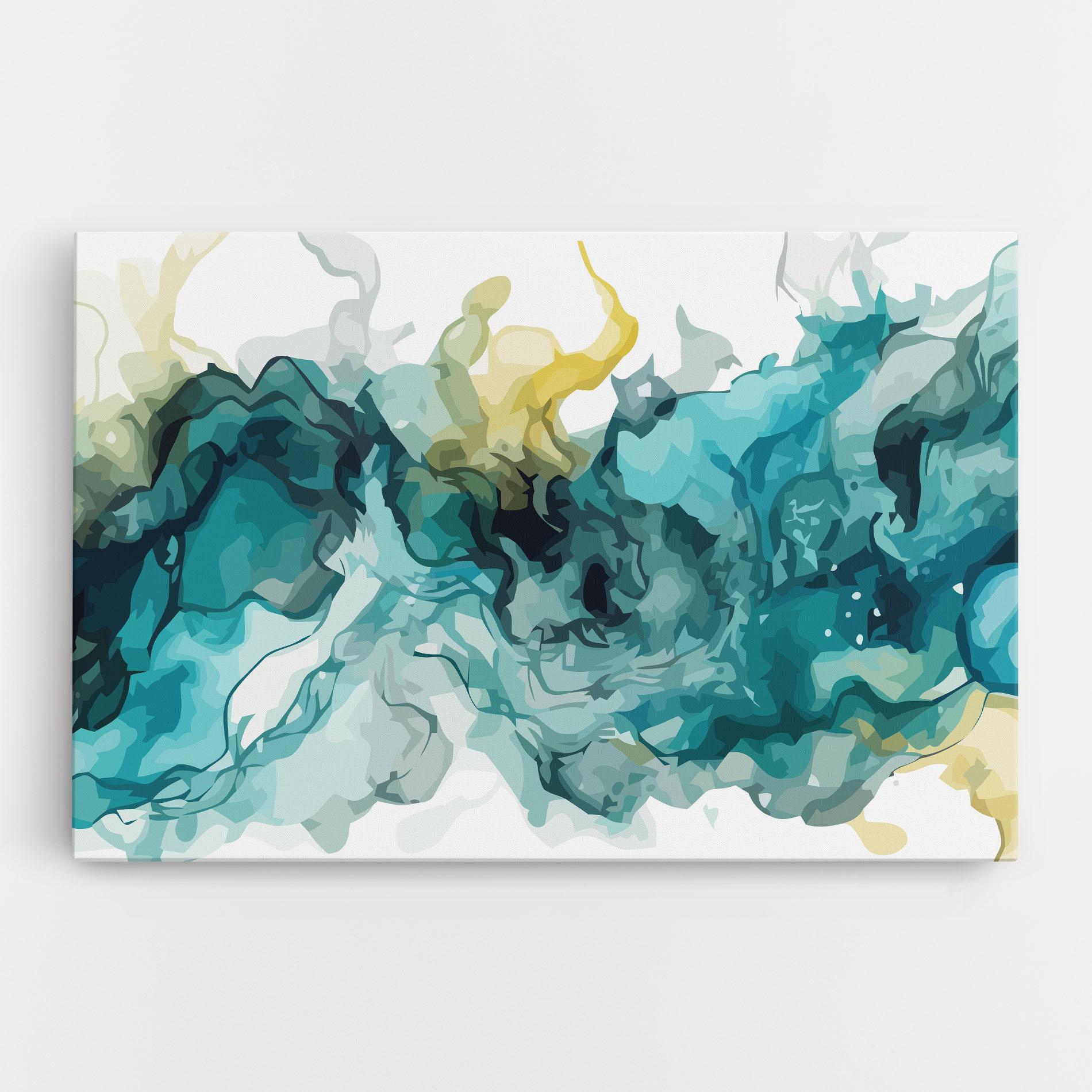 Leinwandbild Blue Yellow Art mockup 0