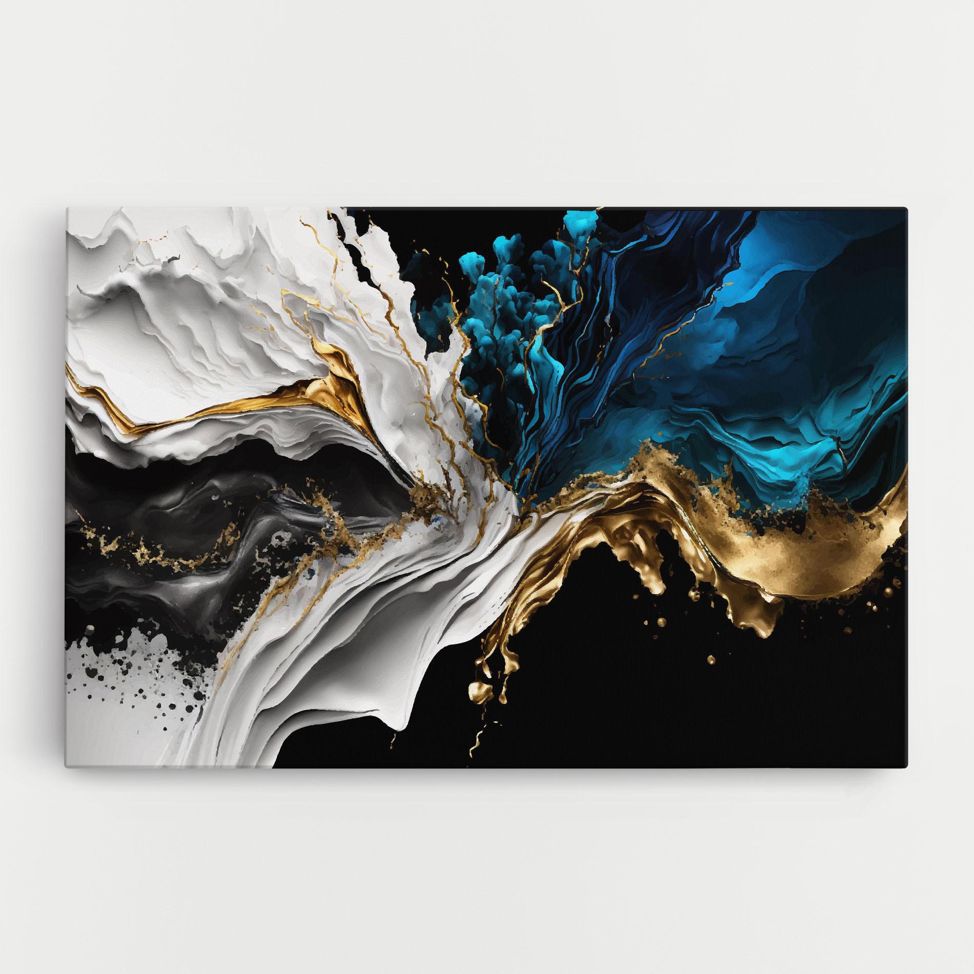 Leinwandbild White Black Wave mockup 0