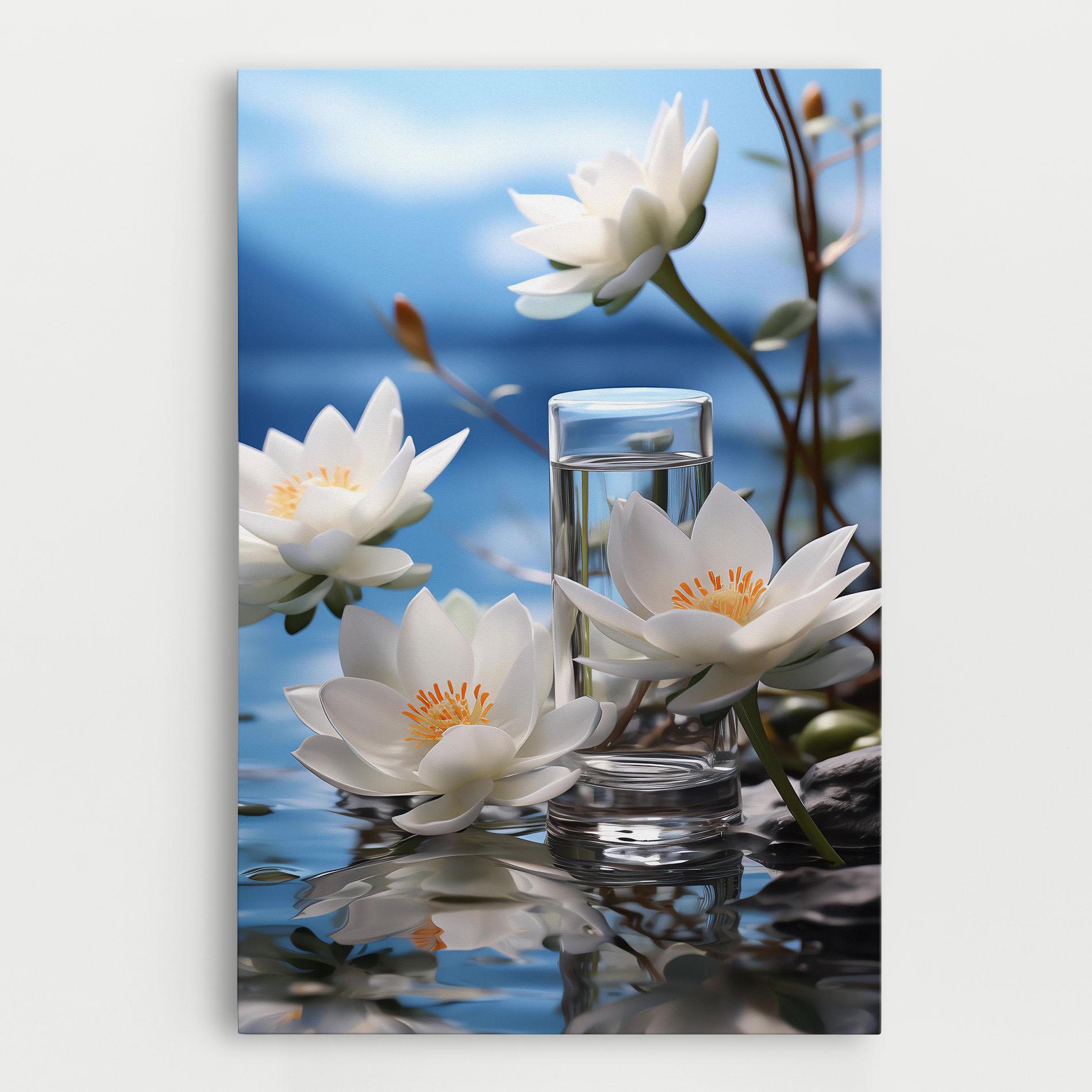 Leinwandbild Flower Water Glass mockup 0