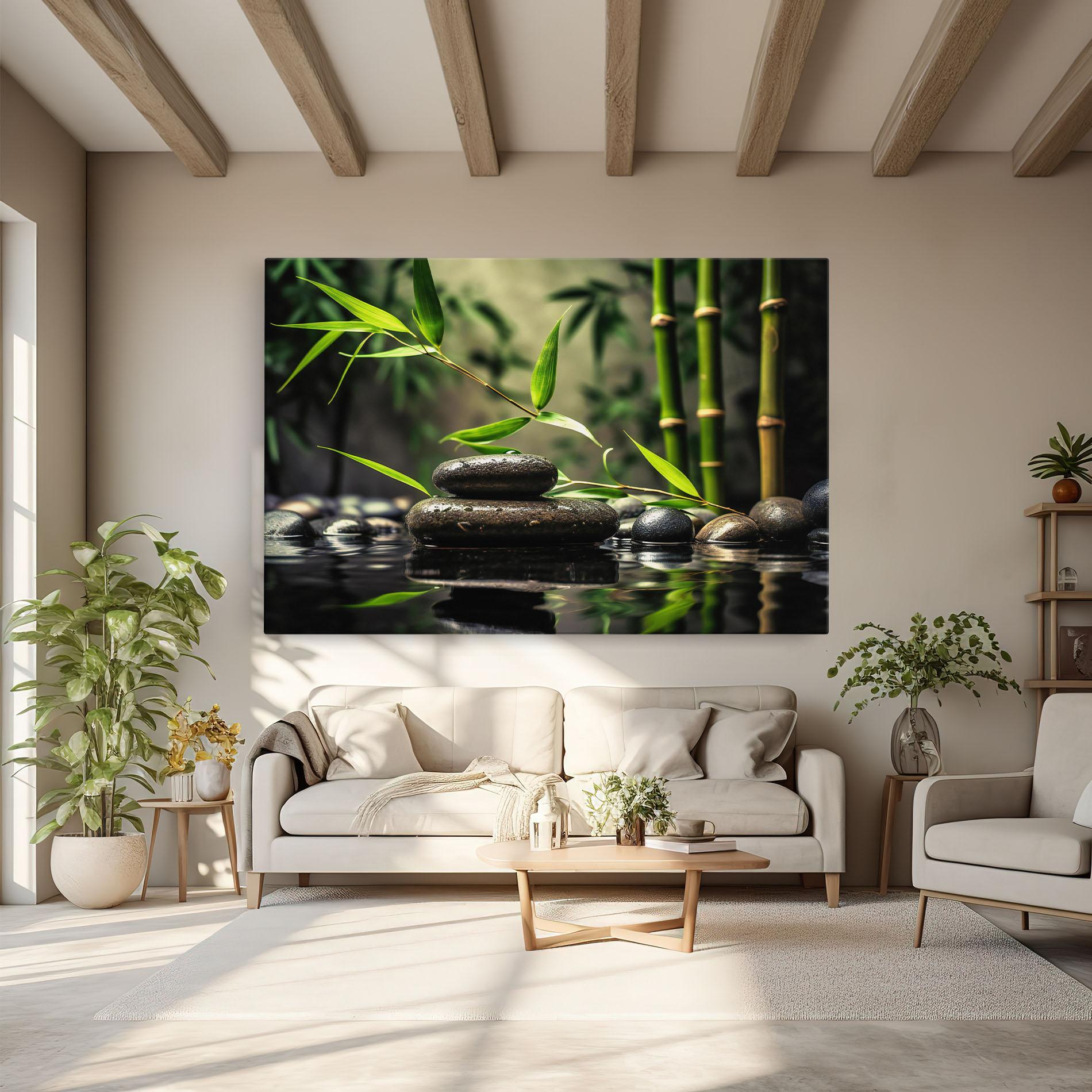 Leinwandbild Bamboo Plant Water mockup 6