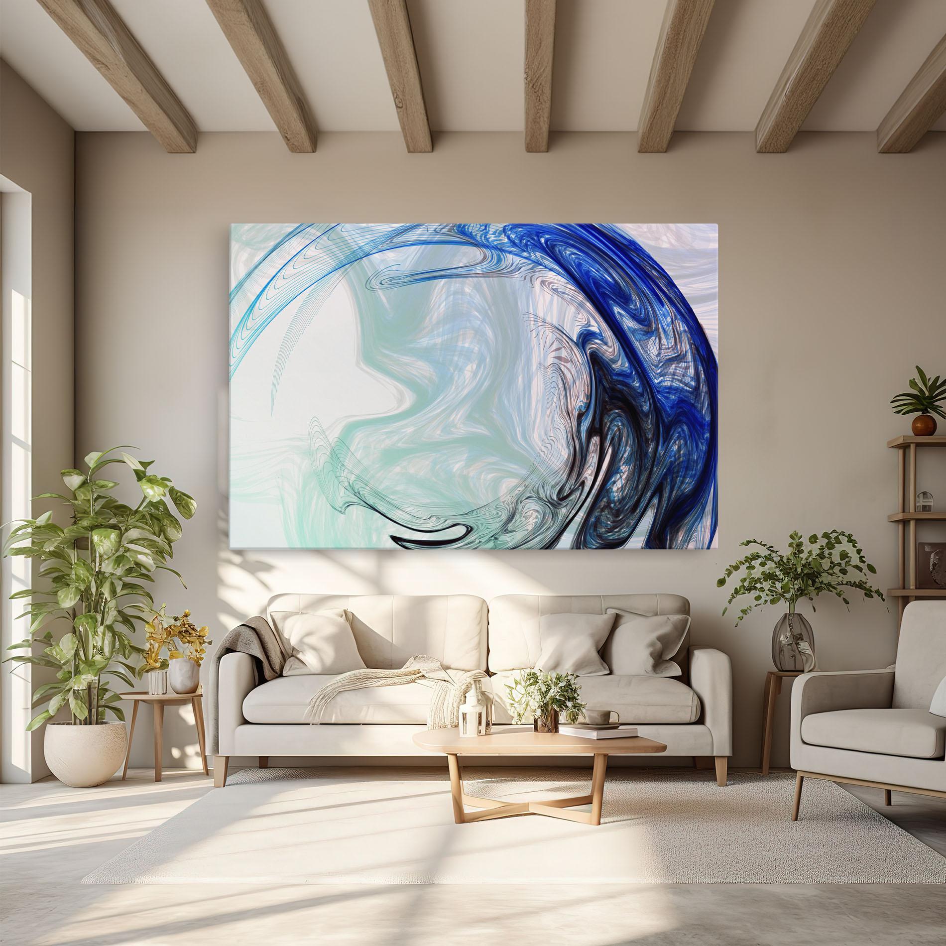 Leinwandbild Blue Black Art mockup 6