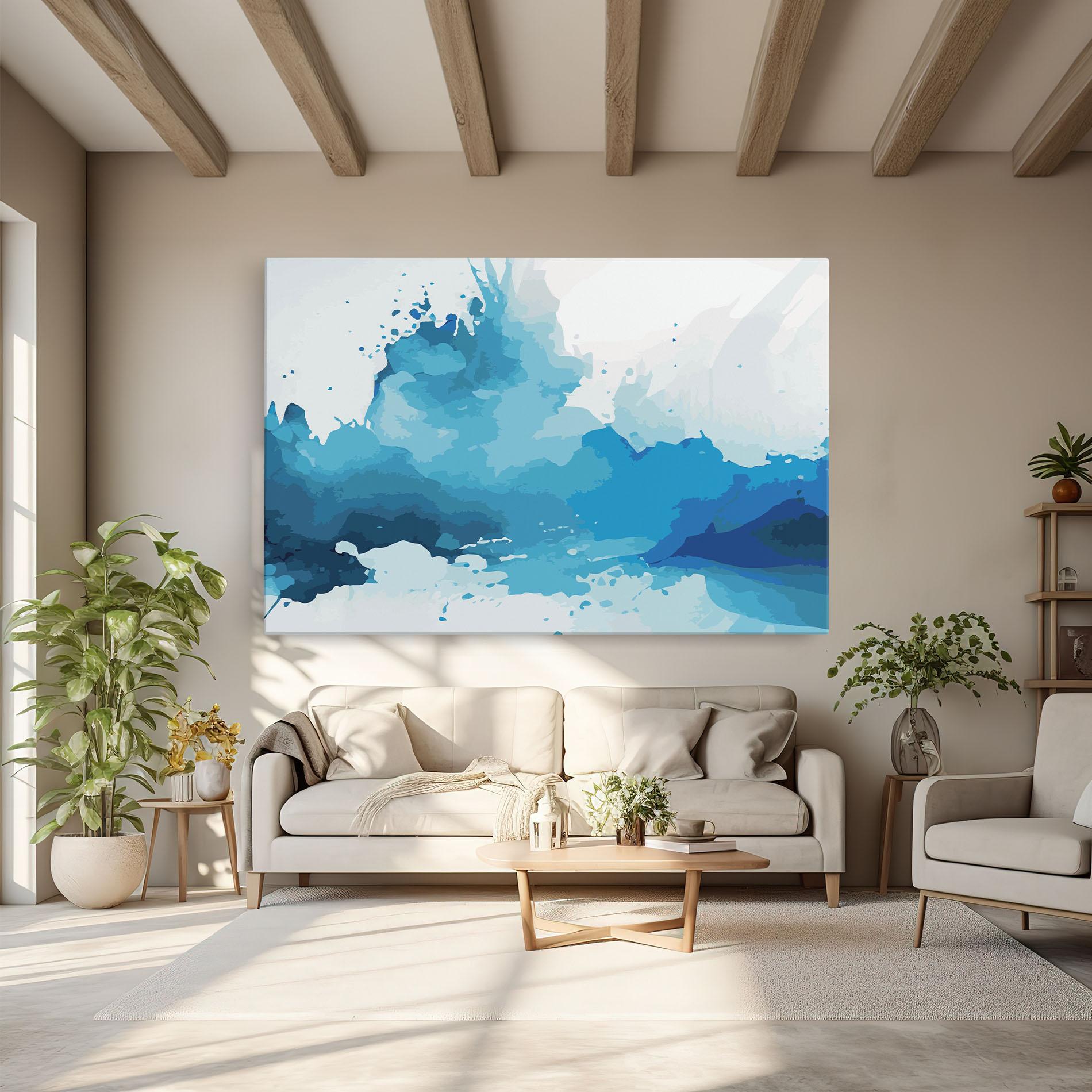 Leinwandbild Blue Water Art mockup 6