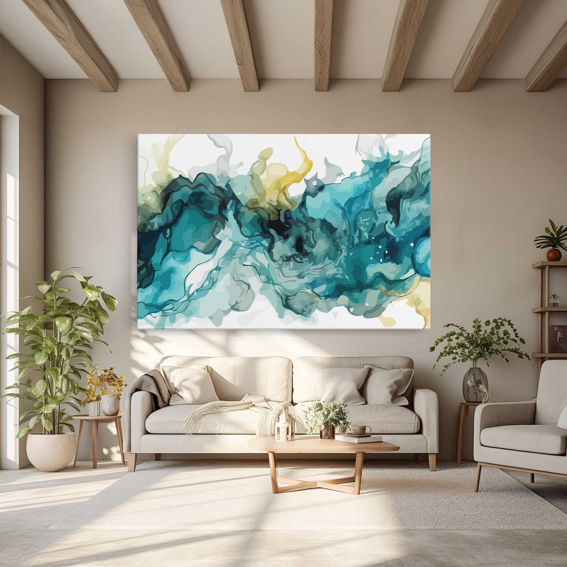 Leinwandbild Blue Yellow Art mockup 6