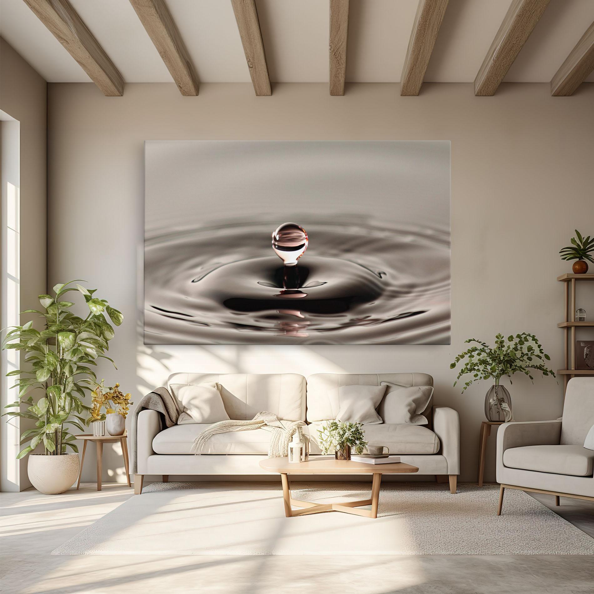 Leinwandbild Close Red Water Drop mockup 6