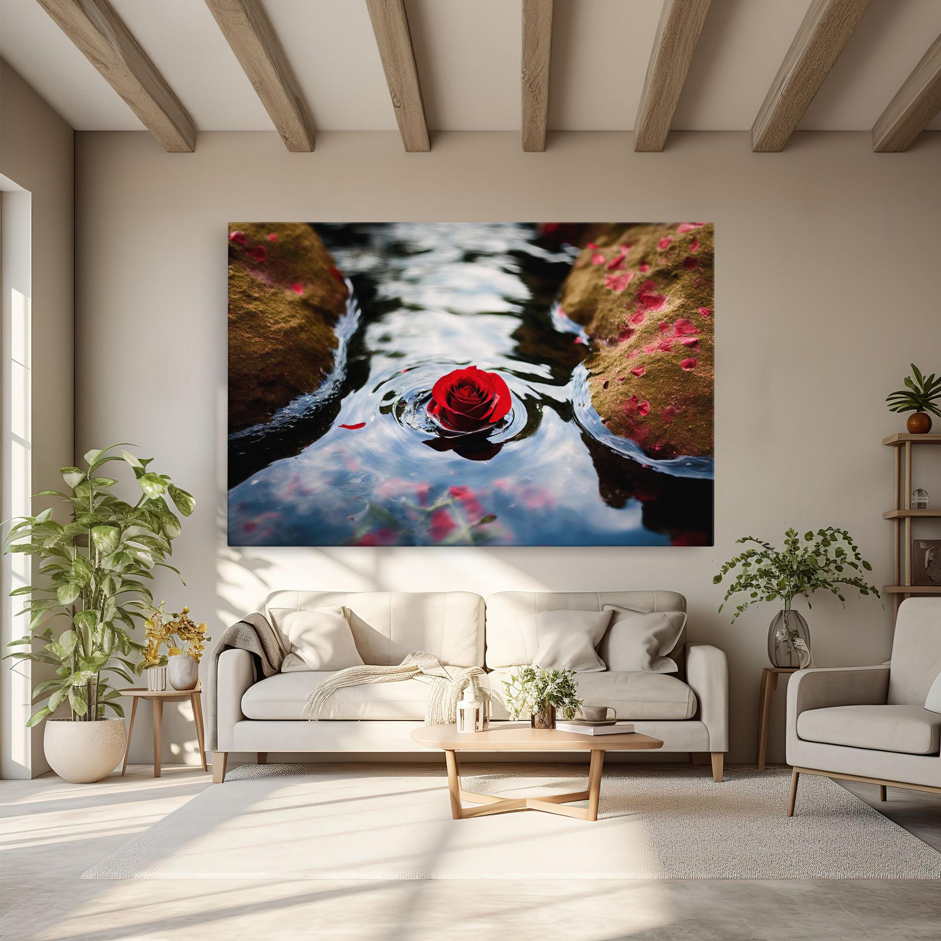 Leinwandbild Floating Water Rose mockup 6